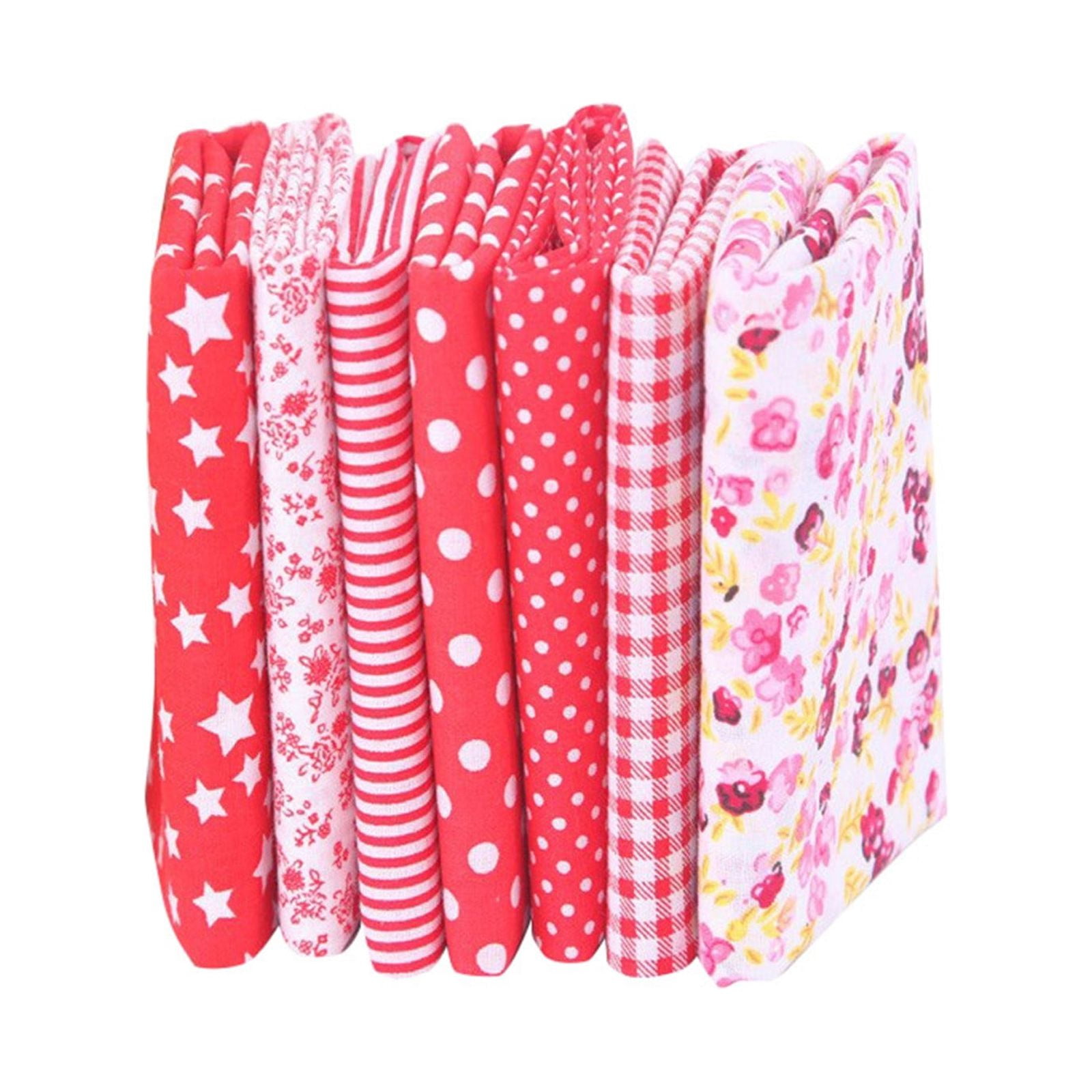 Tdoenbutw clearance Cotton Crafts Fabric Bundle Patchwork Squares Quilting Sewing Patchwork DIY 7PCS 7PC DIY Fabric fall fabric squares clearance sale Z-red1 - Image 2