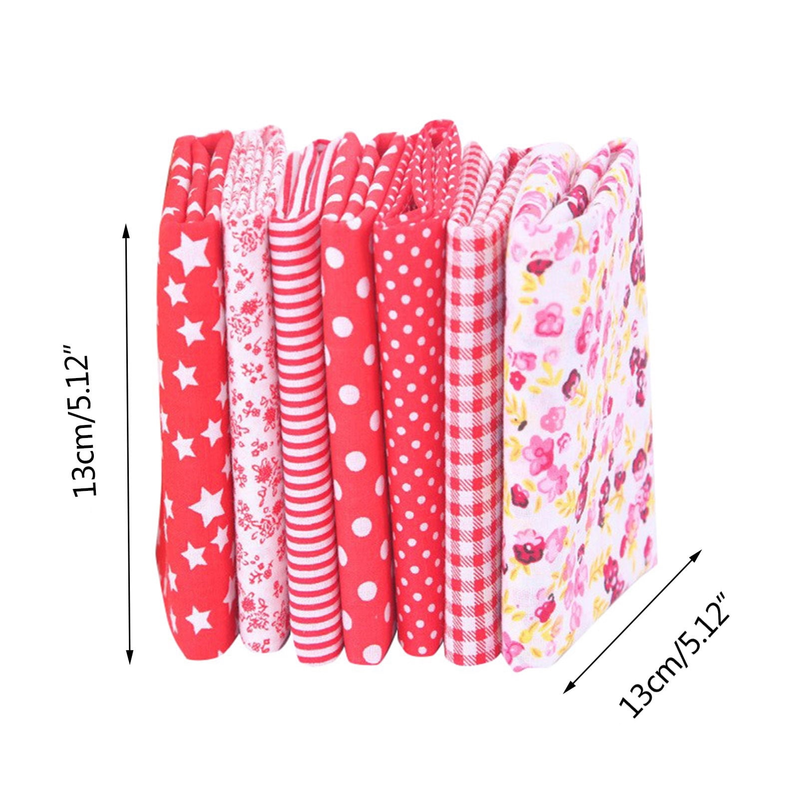 Tdoenbutw clearance Cotton Crafts Fabric Bundle Patchwork Squares Quilting Sewing Patchwork DIY 7PCS 7PC DIY Fabric fall fabric squares clearance sale Z-red1 - Image 3