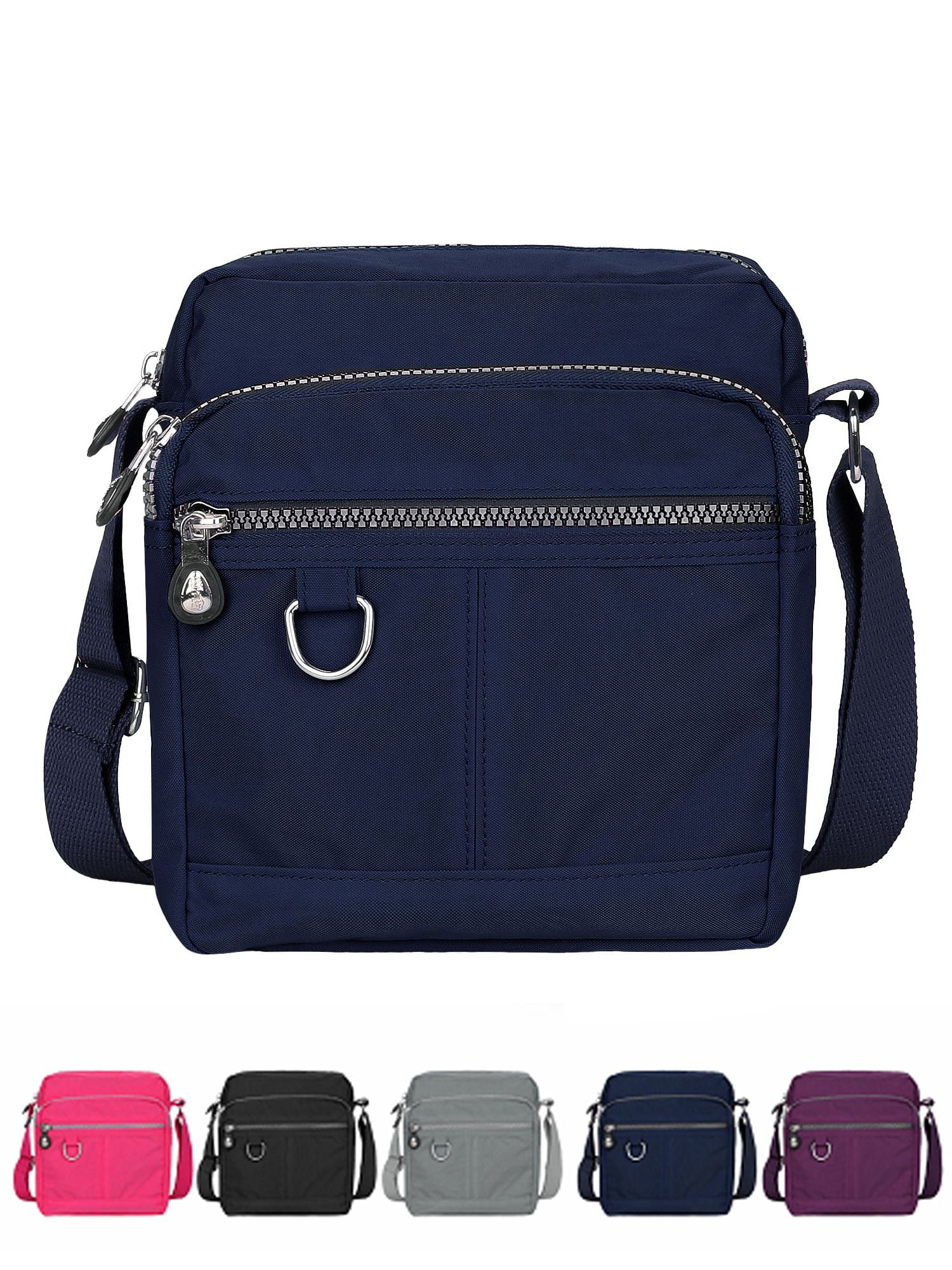Luxtrada Casual Nylon Purse Handbag Crossbody Bag Waterproof Shoulder Bag with Zipper Pockets for Women (Black) Navy - Image 1