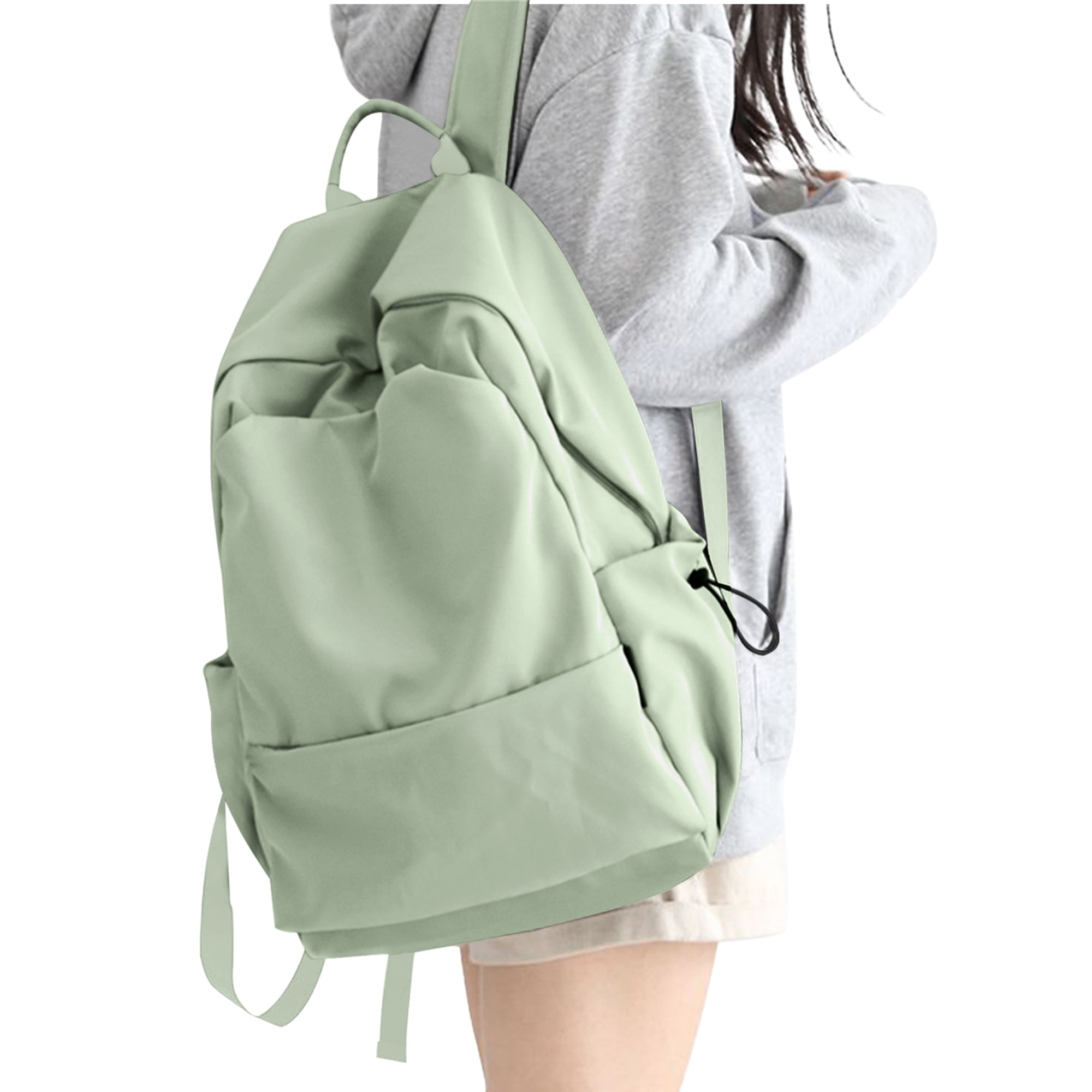 BJLFS Unisex Lightweight Water-Resistant Backpack, Black Light Green - Image 1
