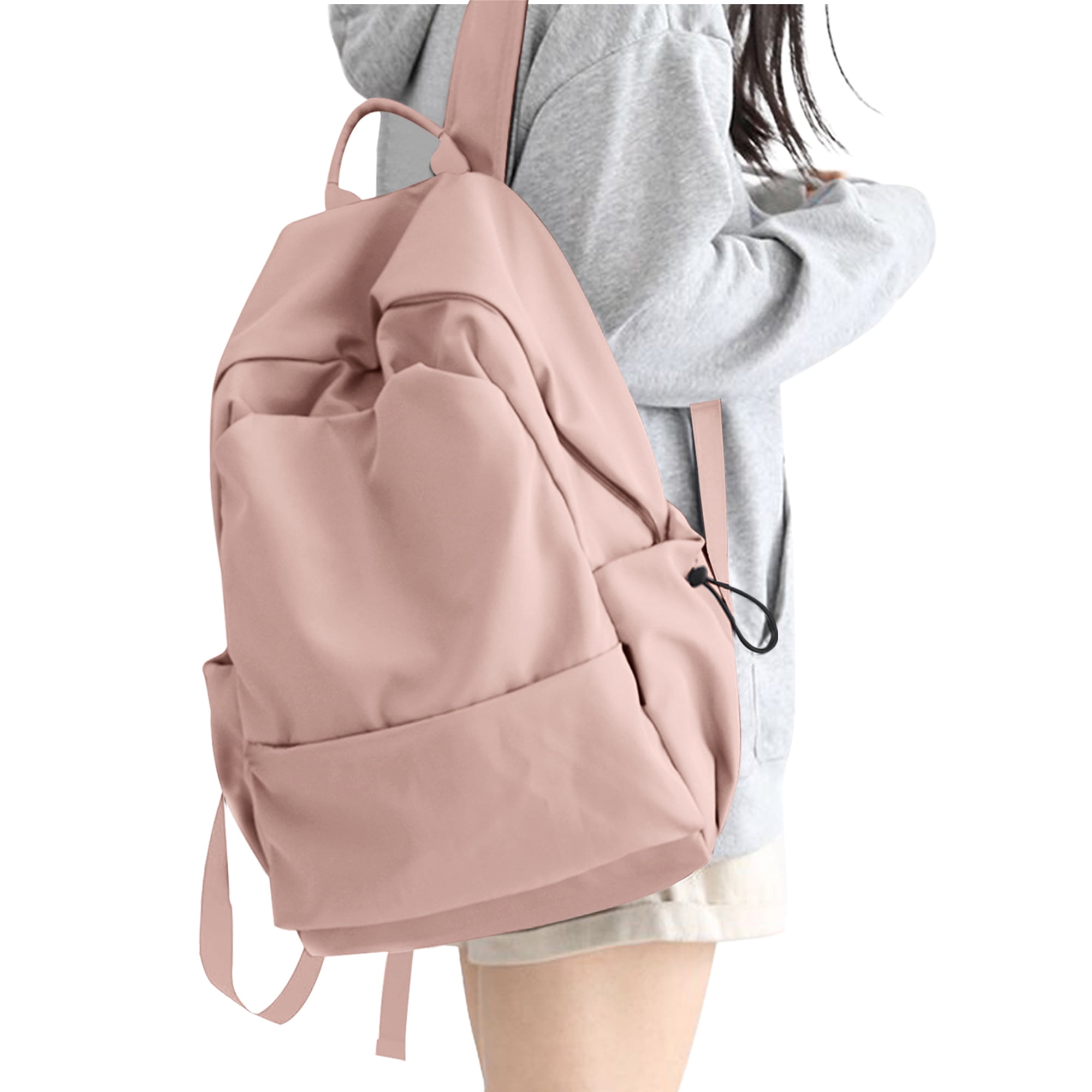 BJLFS Unisex Lightweight Water-Resistant Backpack, Black Pink - Image 1