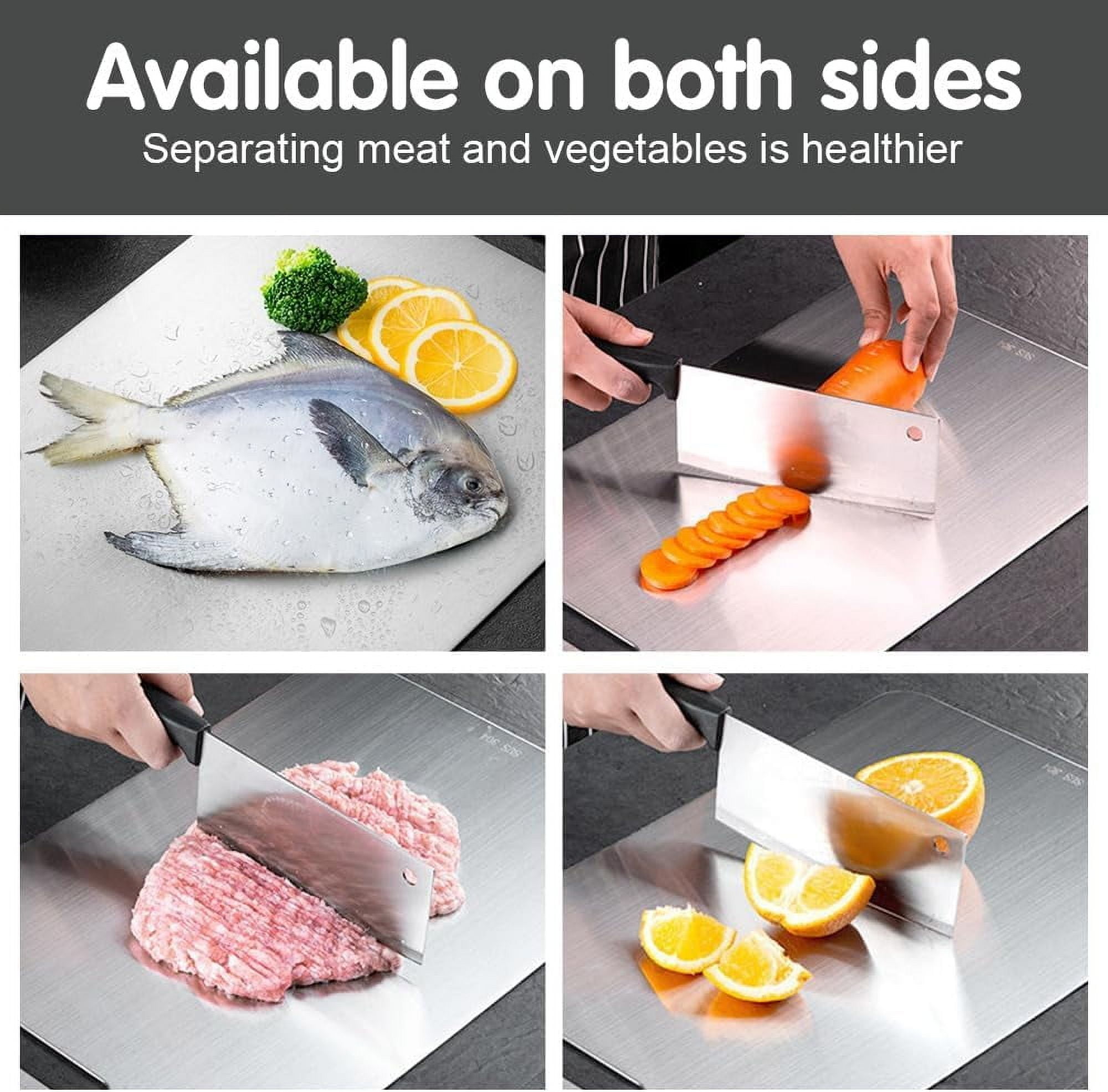 New Titanium Cutting Boards - 100% Pure Titanium Cutting Boards for Kitchen - Cutting Edge Hygiene & Durability, Double Sided Medical-grade Titanium Cutting Mat from Japan (15 x 11 in) 13
