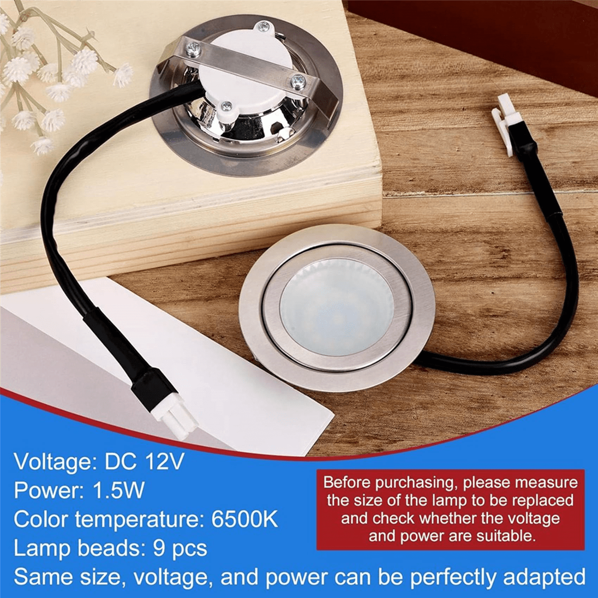 2pcs Range Hood Light Bulbs, Stainless Steel Range Hood LED Light Replacement Recessed Kitchen Range Hood Light - Image 3
