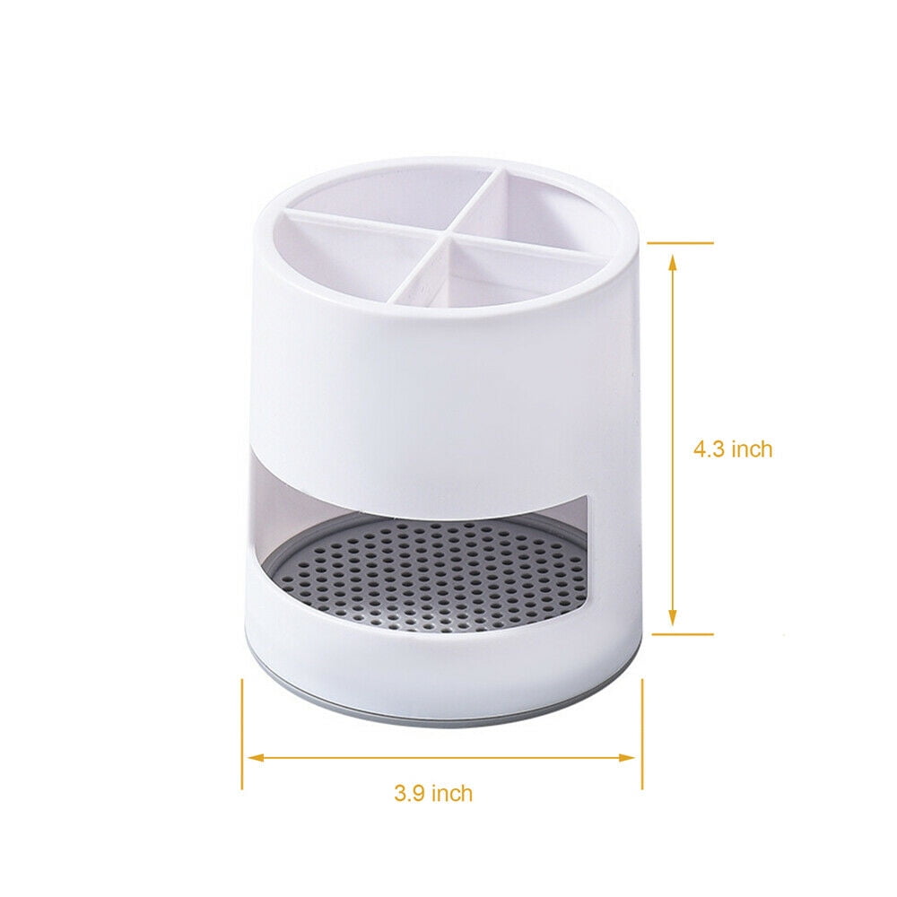Toothbrush Holders Toothpaste Stand Bathroom Organizer Cup Kitchen Cutlery Rack Vanity Countertop Makeup Brush Pen Storage White Round - Image 3