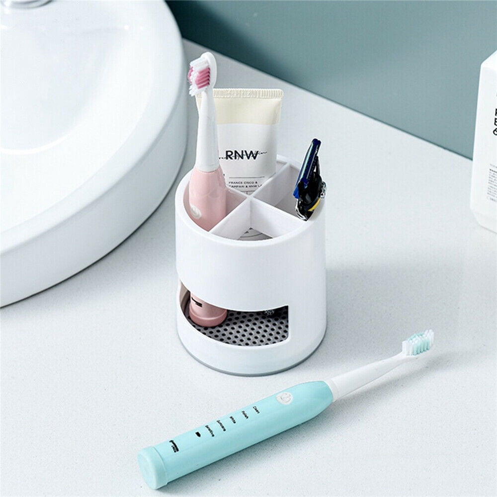 Toothbrush Holders Toothpaste Stand Bathroom Organizer Cup Kitchen Cutlery Rack Vanity Countertop Makeup Brush Pen Storage White Round - Image 5