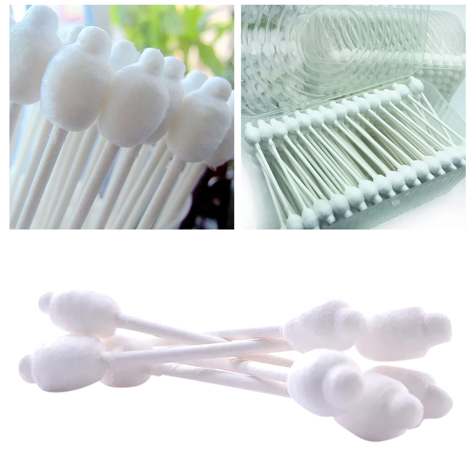 DXOUPM 55ct Baby Cotton Swabs Safety Swabs for Kids or Babies Organic Cotton Gentle Baby Qtips Children Cotton Buds White - Image 8