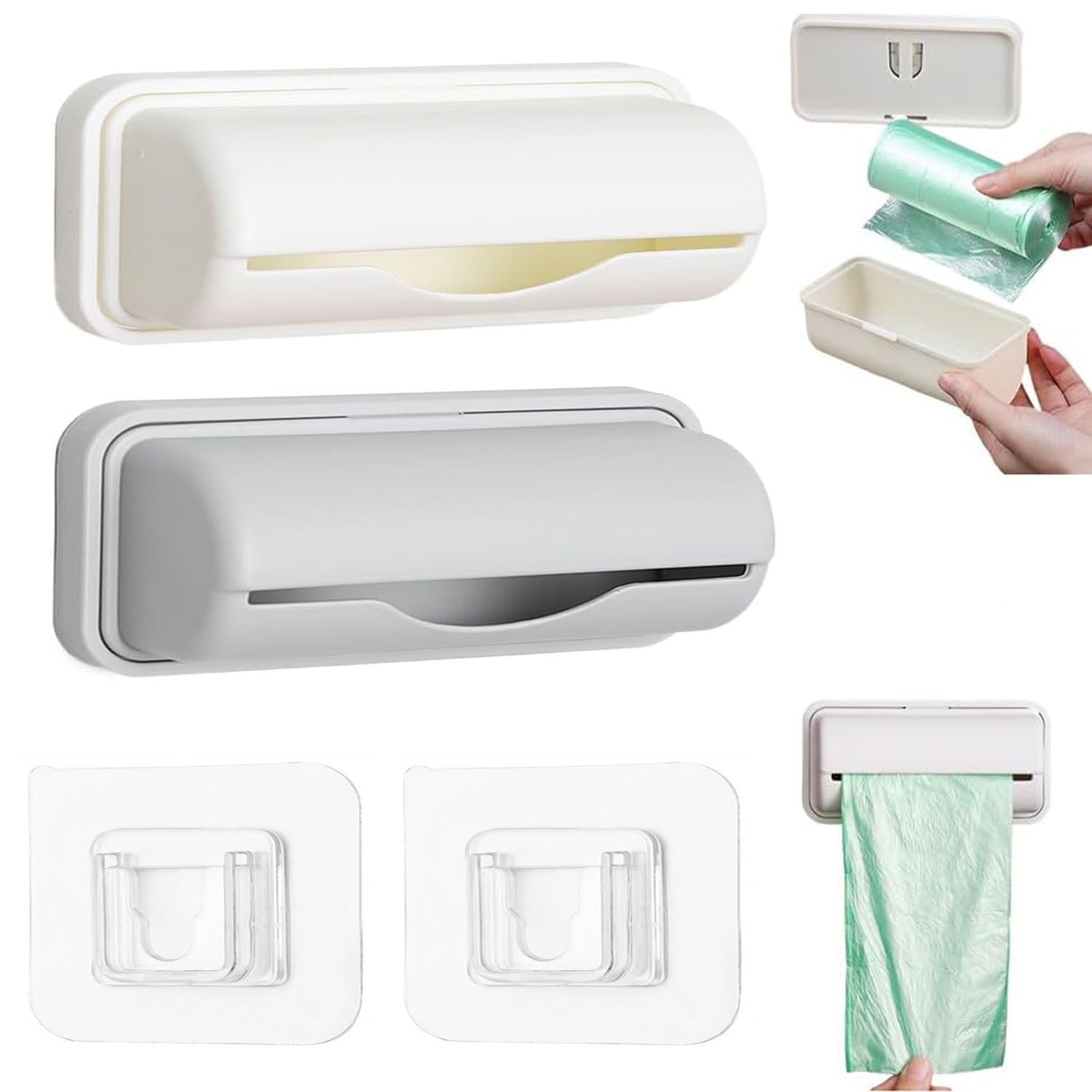 Fineliner Bag Dispenser,New Bin liner Dispenser Trash Bag Holder Dispenser for Plastic Bag Organizer, garbage bag holder for Kitchen Bathroom Laundry Room Organization Storage - Image 1