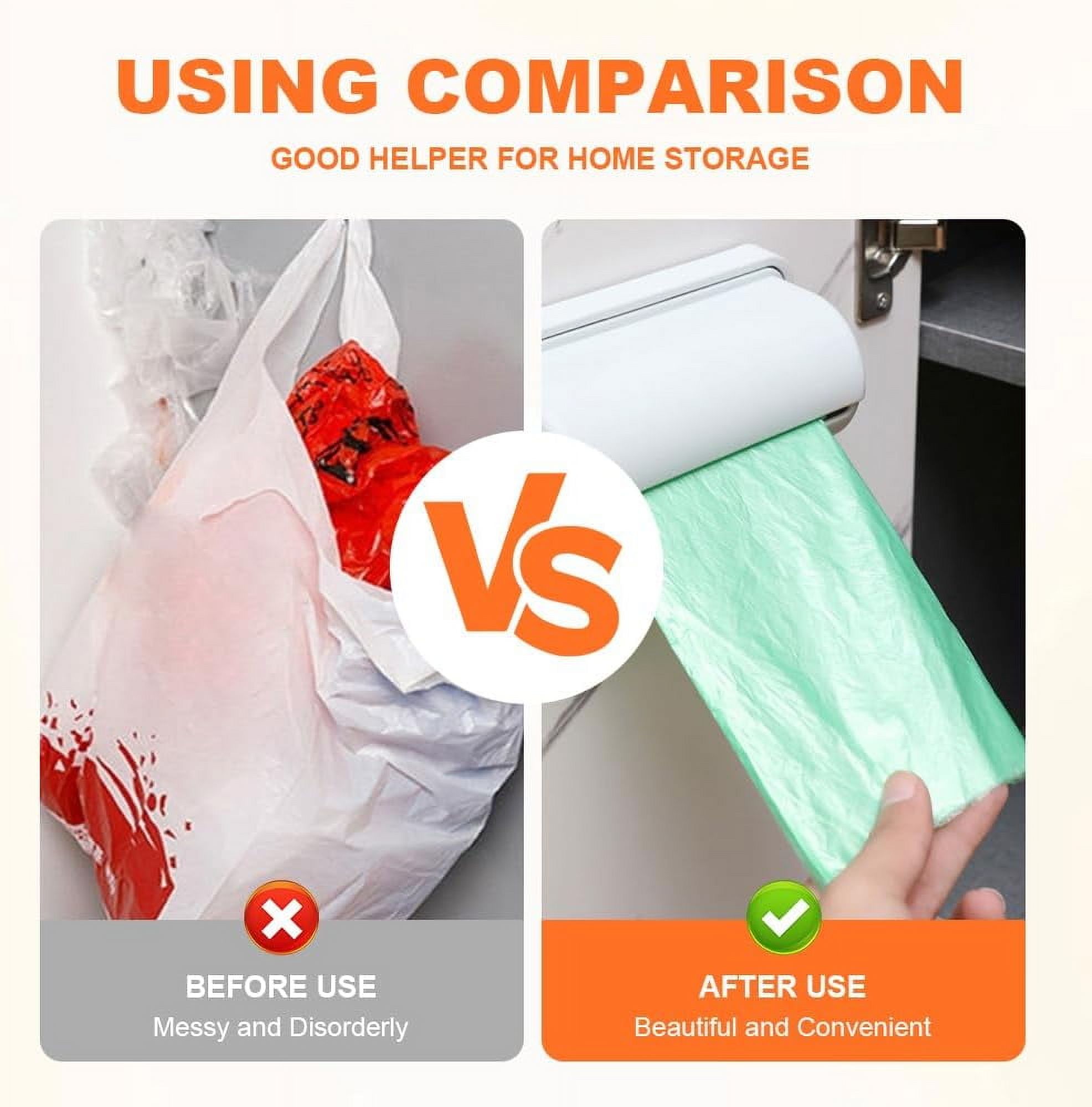 Fineliner Bag Dispenser,New Bin liner Dispenser Trash Bag Holder Dispenser for Plastic Bag Organizer, garbage bag holder for Kitchen Bathroom Laundry Room Organization Storage - Image 6