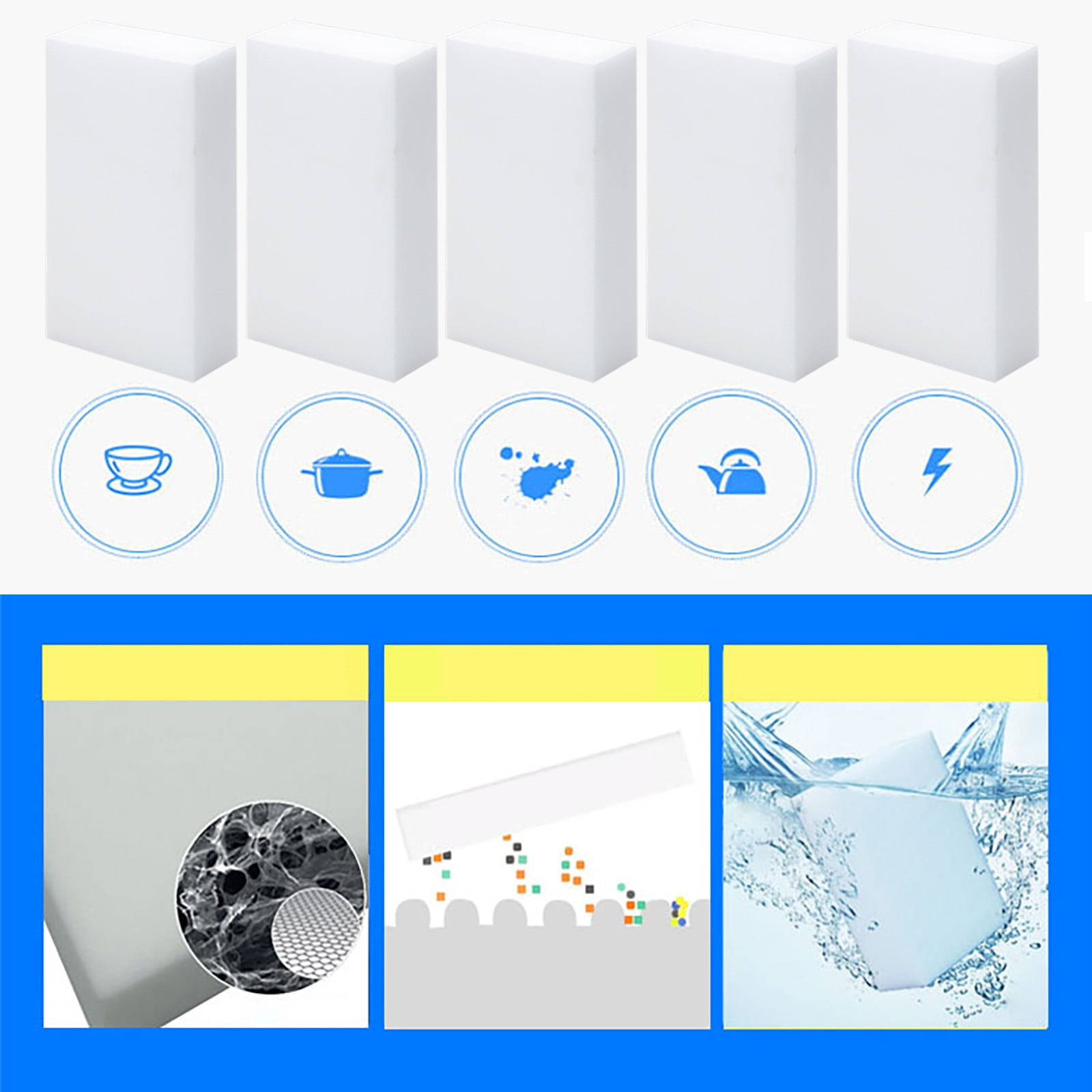 100 Pack Melamine Sponges Magic Cleaning Sponges in Bulk Melamine Foam for Dishes Eraser Sponges for Cleaning 3PCS - Image 6