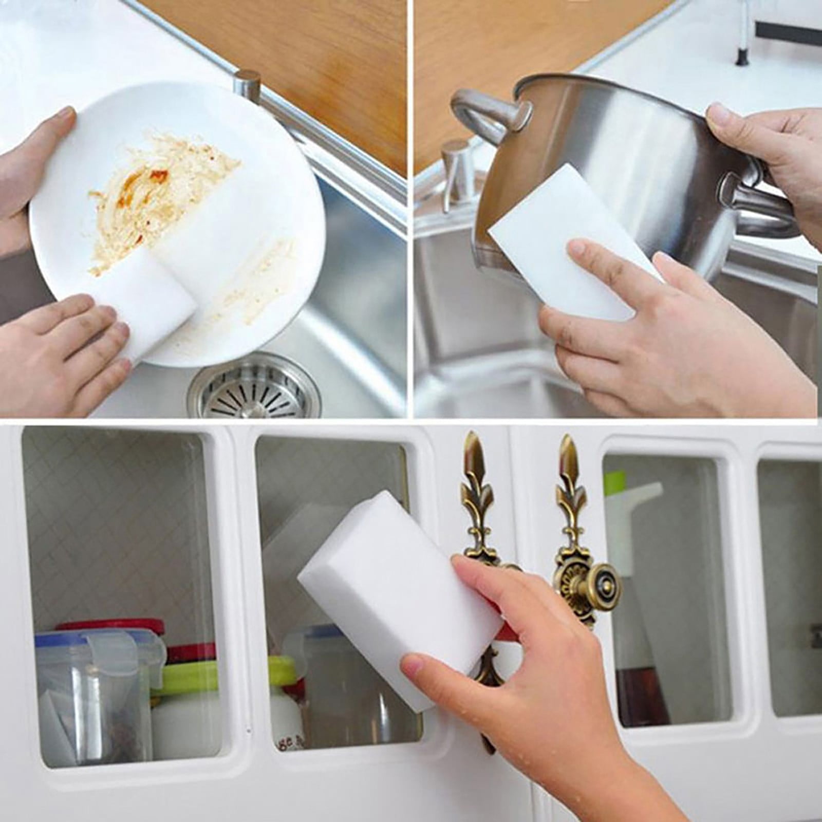 100 Pack Melamine Sponges Magic Cleaning Sponges in Bulk Melamine Foam for Dishes Eraser Sponges for Cleaning 3PCS - Image 8