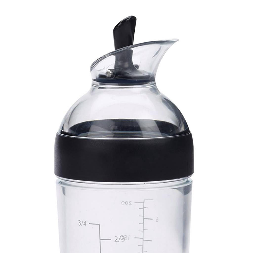 Salad Dressing Shaker Container Bottle Universal Manual Sauces Mixer Juice Mixing Bottle Resistant 8.4with Measurement Black - Image 6