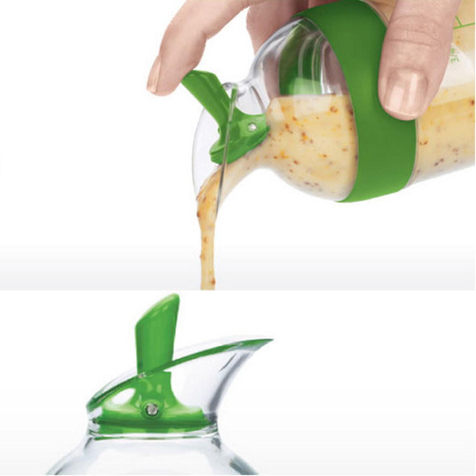 Salad Dressing Shaker Container Bottle Universal Manual Sauces Mixer Juice Mixing Bottle Resistant 8.4with Measurement Green - Image 7