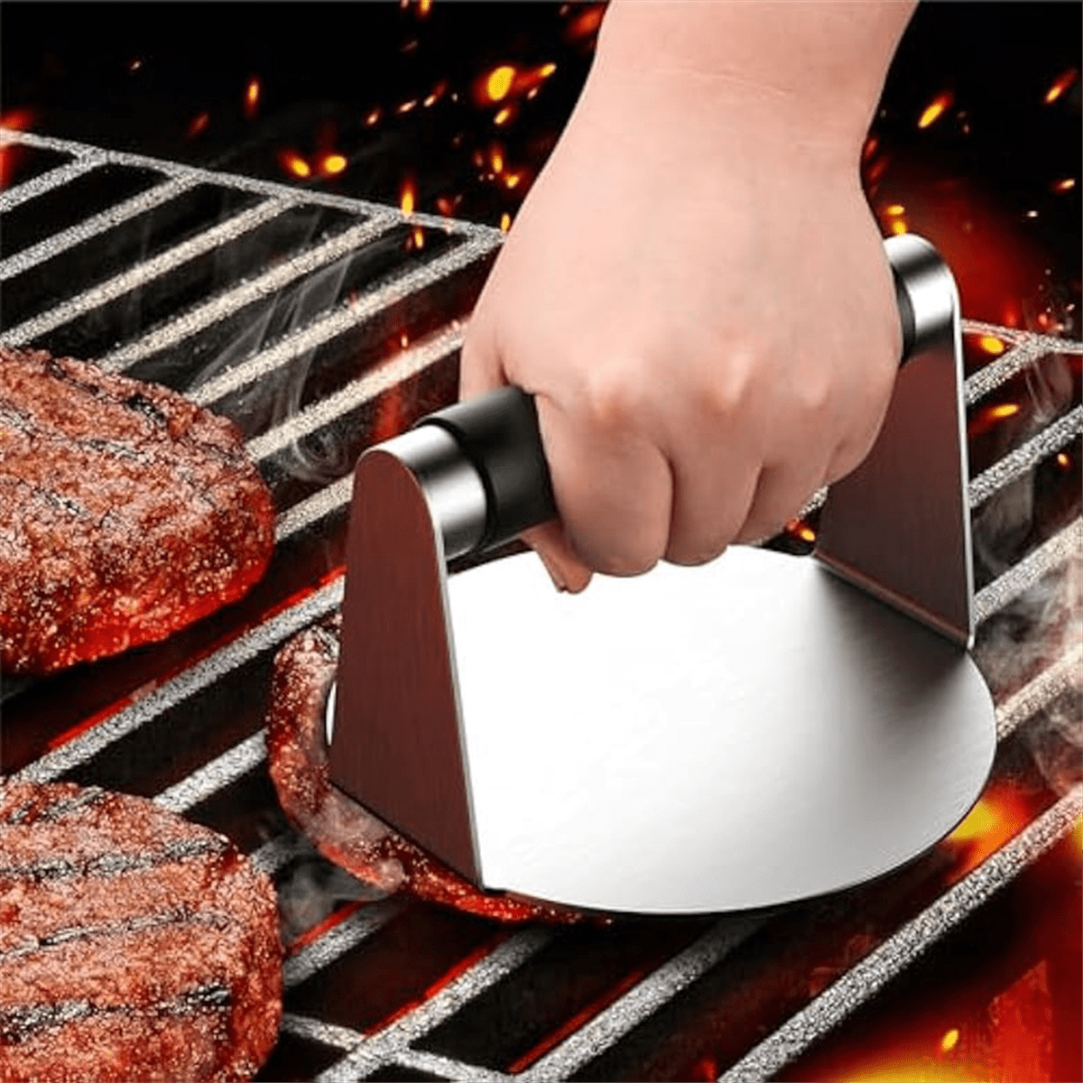 Smash Burger ,Hamburger Smasher Tool for Griddle, Stainless Steel Ham Patty ,Grill Smashburger - Image 5