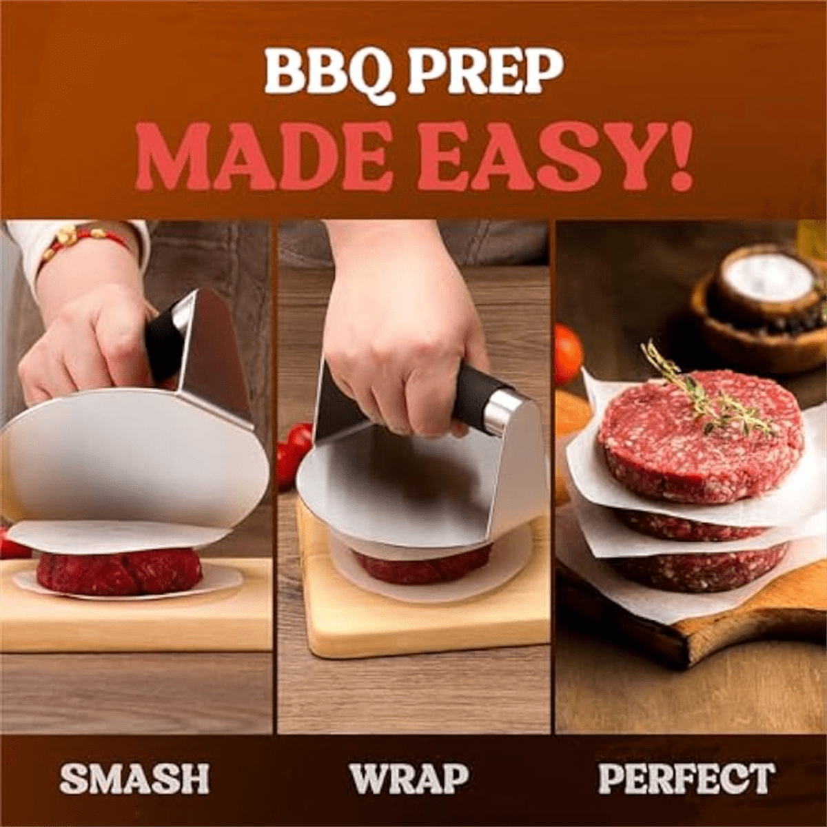 Smash Burger ,Hamburger Smasher Tool for Griddle, Stainless Steel Ham Patty ,Grill Smashburger - Image 7