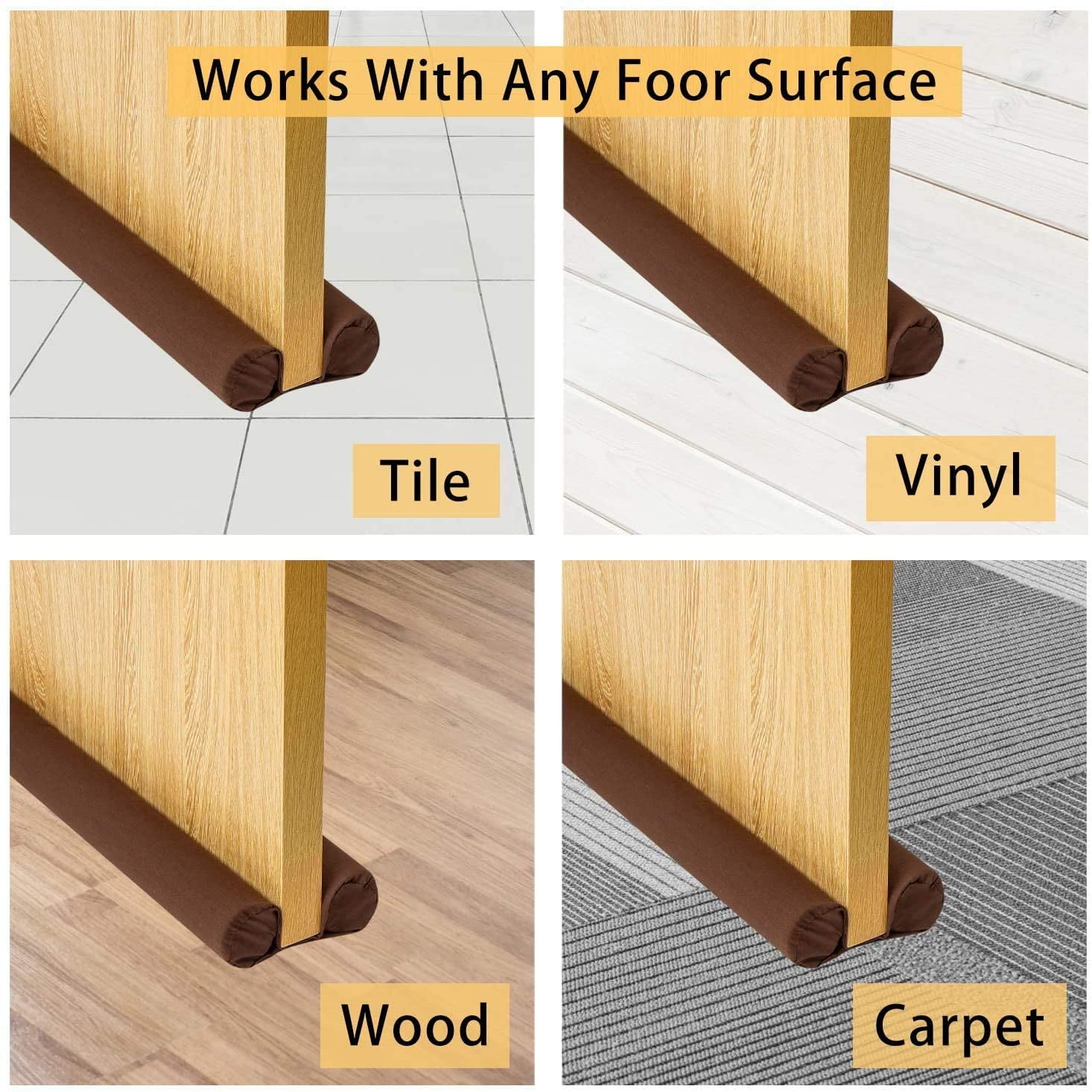 Draft Door Stopper 36 Inches, Draft Guard for Interior Door, Heavy Duty Door Sweep, Sound Proof Reduce Noise Keeping Warm in and Cold Out, Thicker Door Draft - Image 4