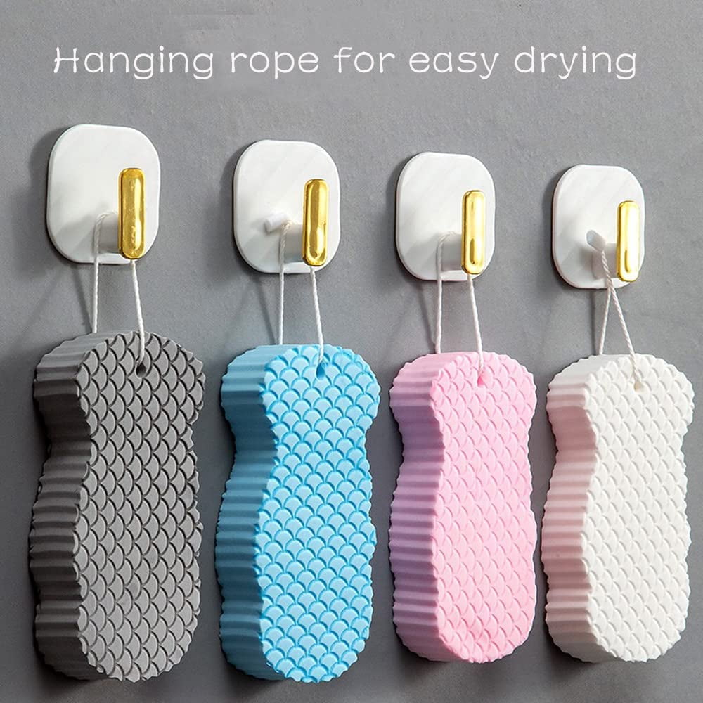 2 Pcs Exfoliating Bath Sponge, Soft Spa Scrub Sponges for Shower, Dead Skin Remover for Body for Adult Baby Blue&Grey - Image 7