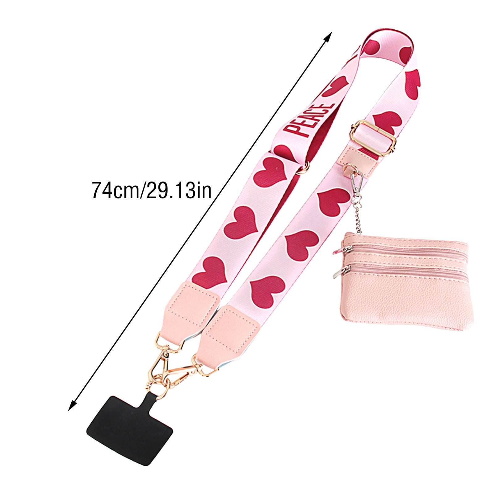 Clip and Go Phone Strap with Zipper Pouch,Crossbody Adjustable Chain Lanyard with PU Leather Wallet for All Phones A - Image 3