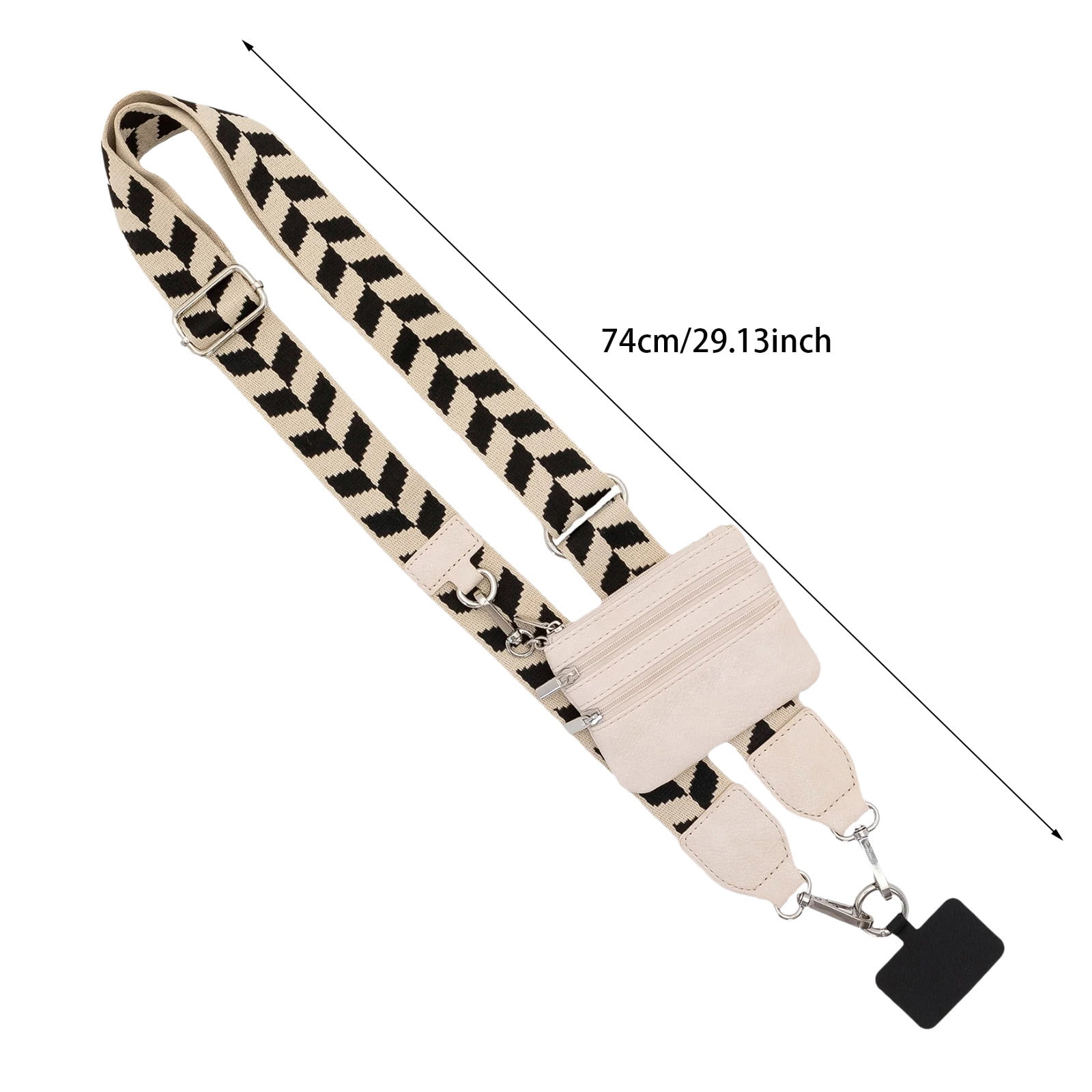 Clip and Go Phone Strap with Zipper Pouch,Crossbody Adjustable Chain Lanyard with PU Leather Wallet for All Phones Yellow - Image 3