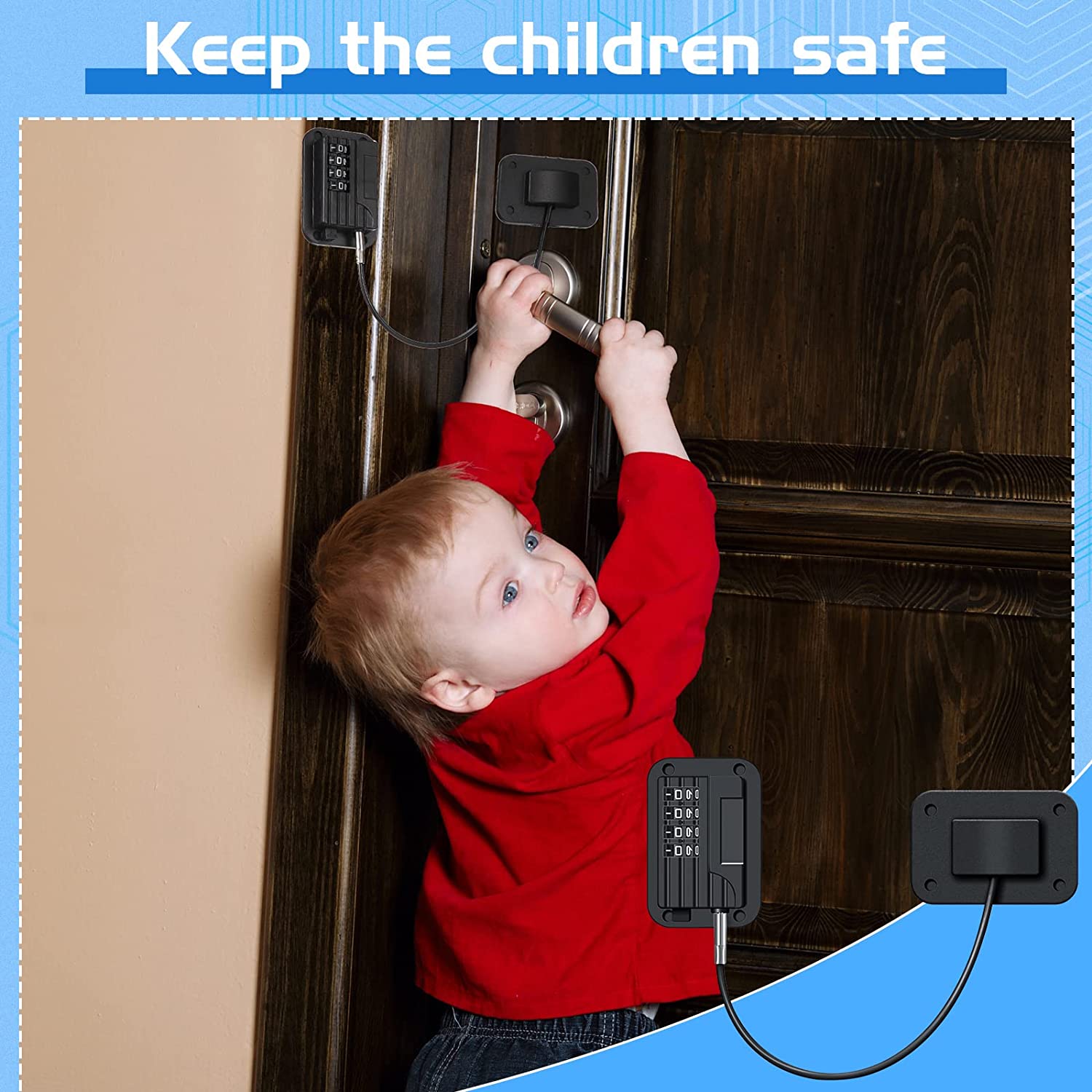 Baby Proofing, Refrigerator lock, Baby Safety Locks for Cabinets, Cabinet Locks for Babies, No Drilling Child Safety Cabinet Locks for Latching to Drawer Door Fridge Oven Toilet Seat White - Image 3