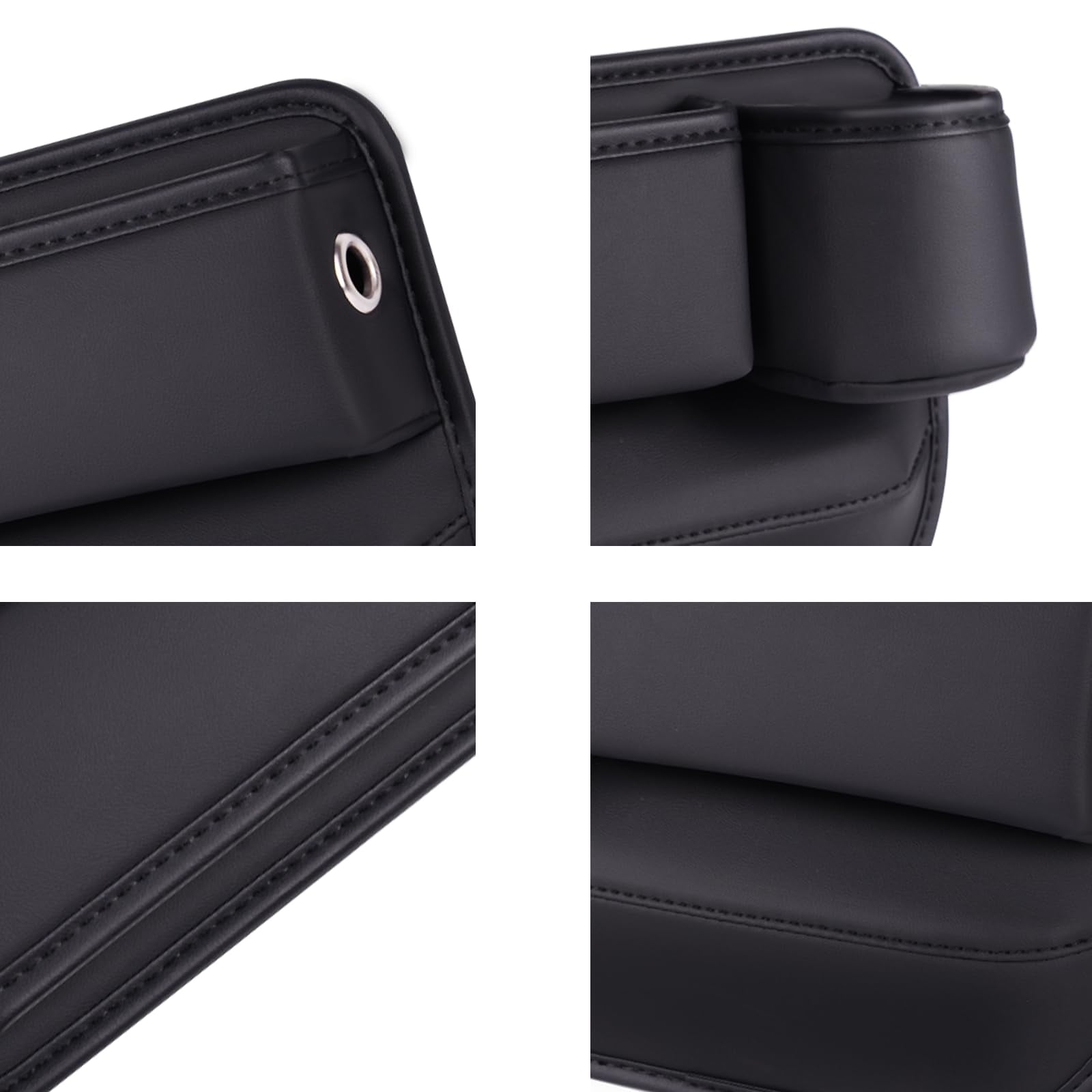 DEIKAL 2 Pack Car Leather Cup Holder Gap Bag - Car Seat Gap Filler & Organizer, Adjustable Seat Gap Storage Box for Phones, Glasses, Keys, Cards - Image 5