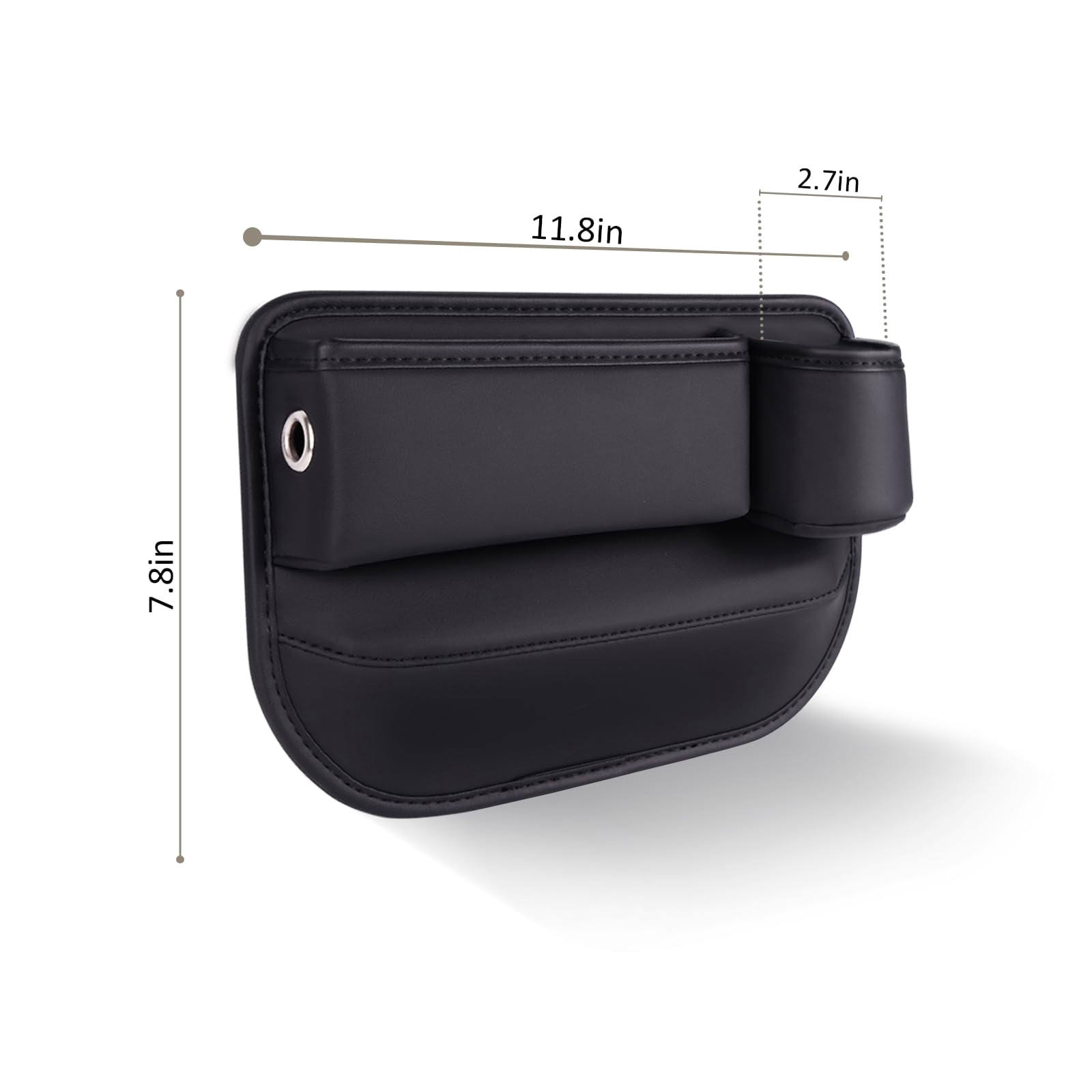 DEIKAL 2 Pack Car Leather Cup Holder Gap Bag - Car Seat Gap Filler & Organizer, Adjustable Seat Gap Storage Box for Phones, Glasses, Keys, Cards - Image 7