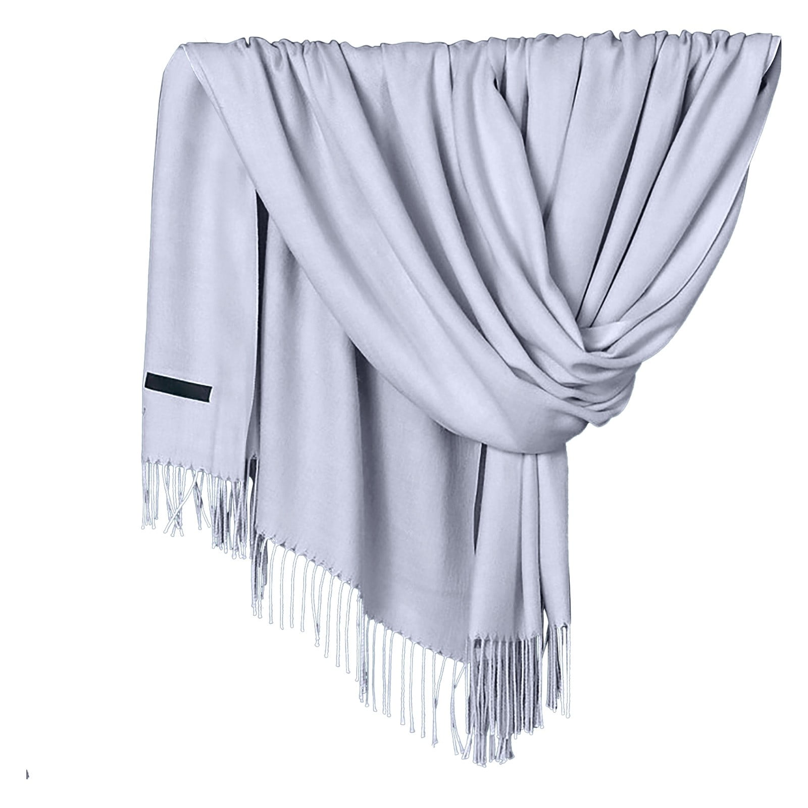 Delayuji Pashmina Scarf for Women Scarf for Women Women Pashmina Scarf Soft Solid Plain Shawl Wrap Fashion Warm Neck with Fringes A Red A Gray - Image 1