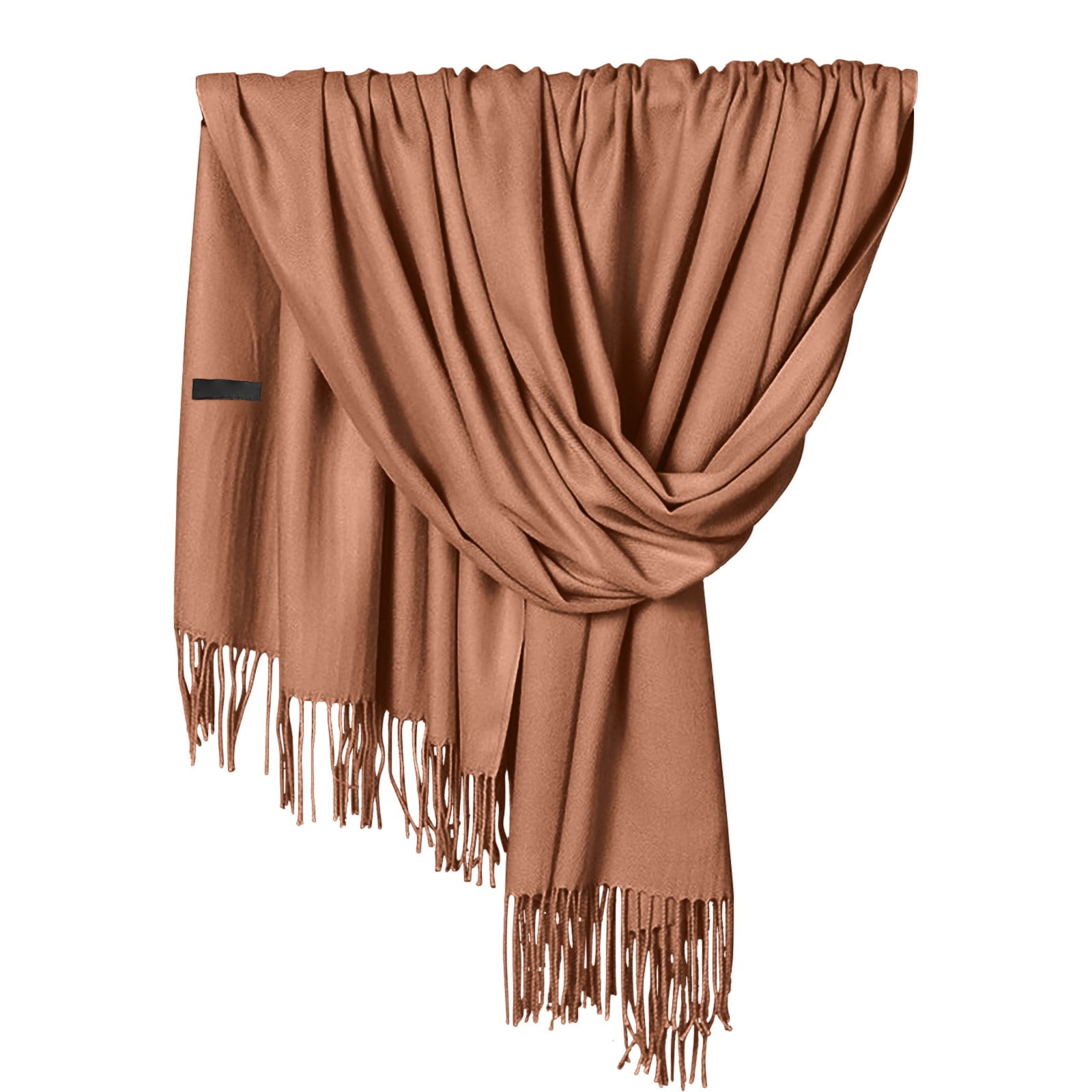 Delayuji Pashmina Scarf for Women Scarf for Women Women Pashmina Scarf Soft Solid Plain Shawl Wrap Fashion Warm Neck with Fringes A Red A Multicolor - Image 1