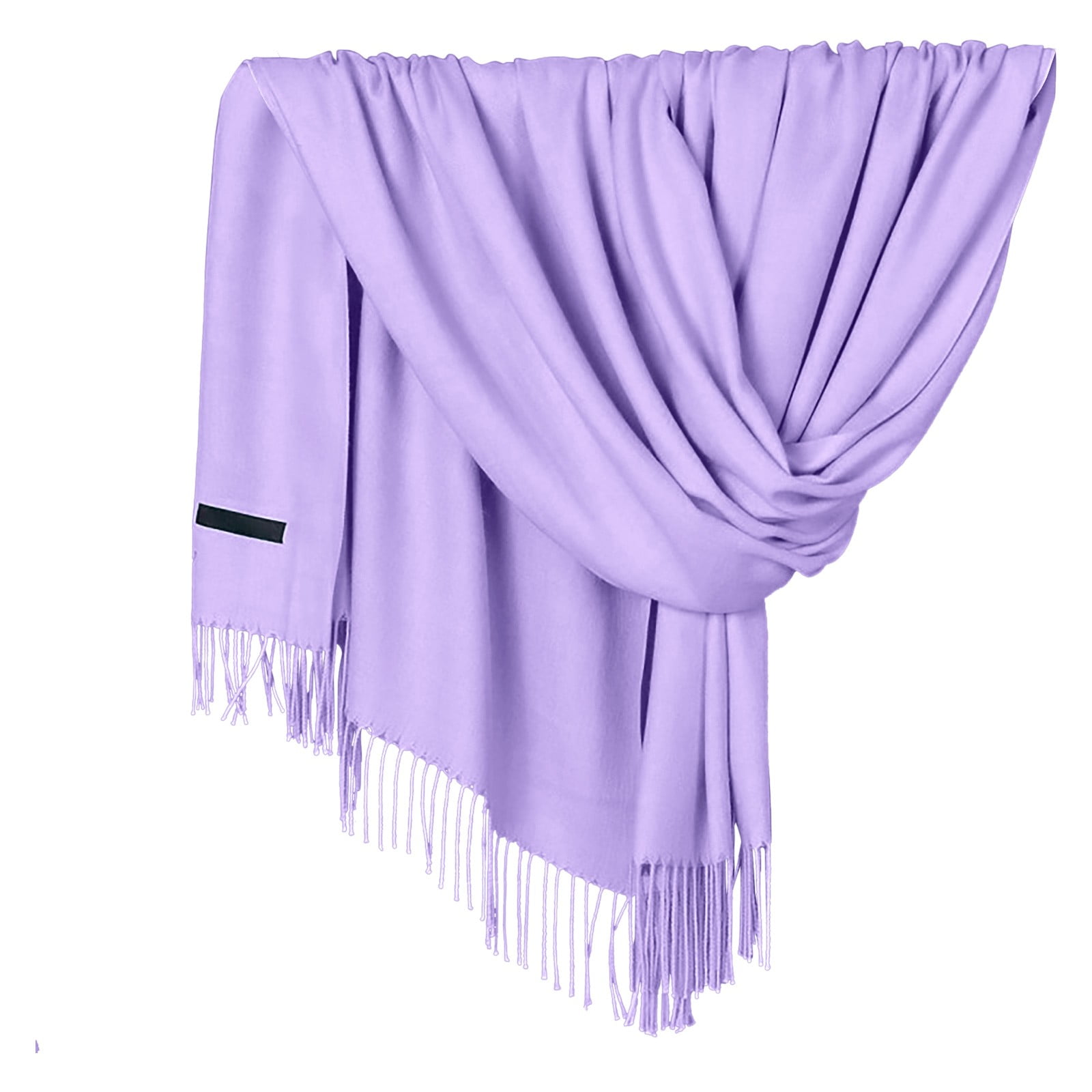 Delayuji Pashmina Scarf for Women Scarf for Women Women Pashmina Scarf Soft Solid Plain Shawl Wrap Fashion Warm Neck with Fringes A Red A Purple - Image 1