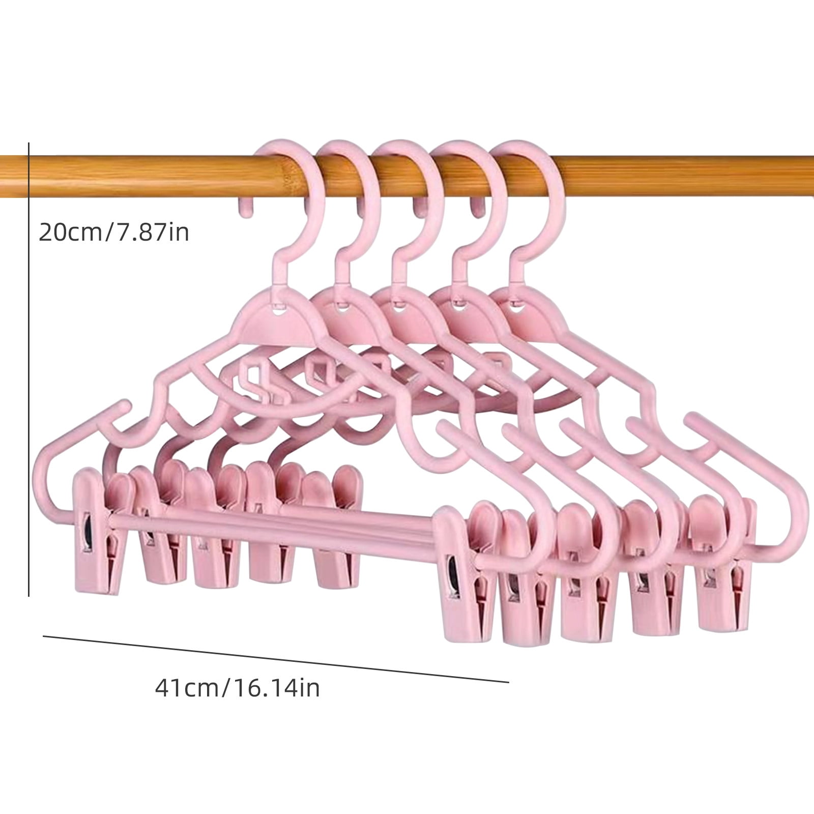 JSCDRPDWL Plastic Pants Hangers with Clips 5 Pack Heavy Duty Skirt Hangers Swivel Hook and Notches Space Saving Acrylic Clip Hangers for Pants Suitable for All Clothing White - Image 3
