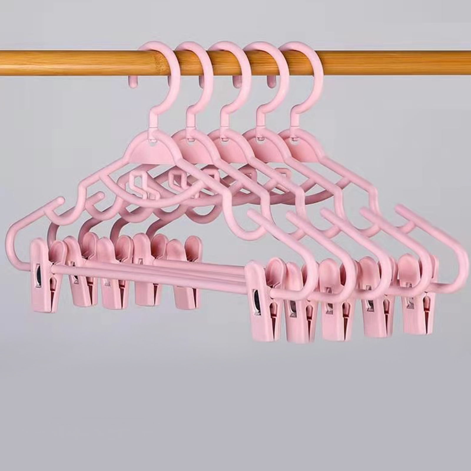 JSCDRPDWL Plastic Pants Hangers with Clips 5 Pack Heavy Duty Skirt Hangers Swivel Hook and Notches Space Saving Acrylic Clip Hangers for Pants Suitable for All Clothing White - Image 4