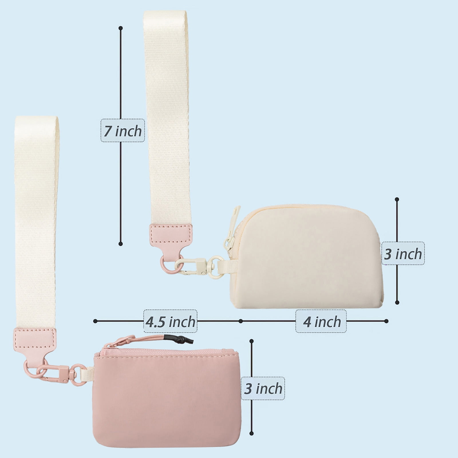 3/2/1PCS Keychain Wallet Mini Zip Around Wristlet Wallets For Women Detachable Dual Pouch Wristlet Portable Coin Purse Small Wallets For Travel Sports Outdoors Blue - Image 3