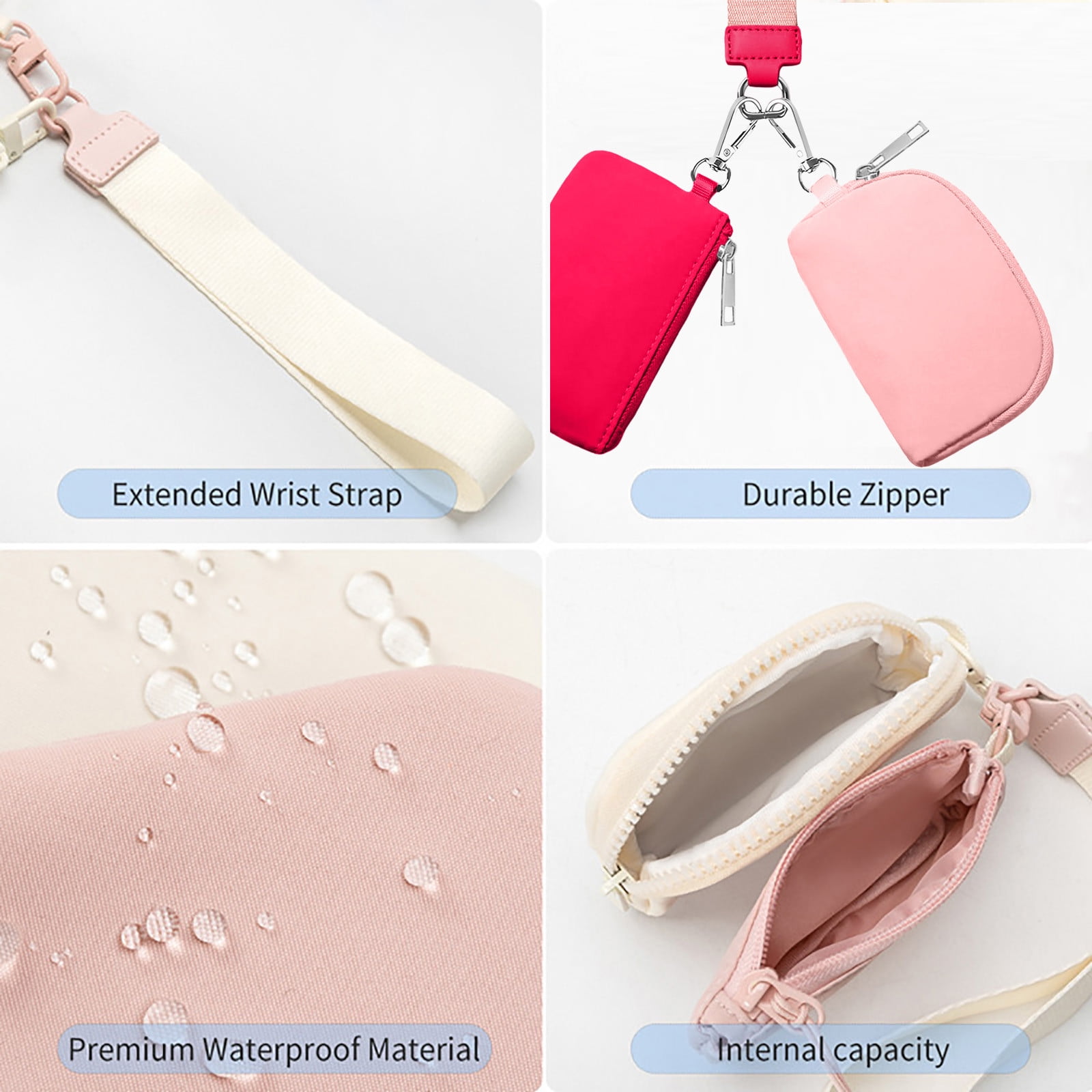 3/2/1PCS Keychain Wallet Mini Zip Around Wristlet Wallets For Women Detachable Dual Pouch Wristlet Portable Coin Purse Small Wallets For Travel Sports Outdoors Blue - Image 4