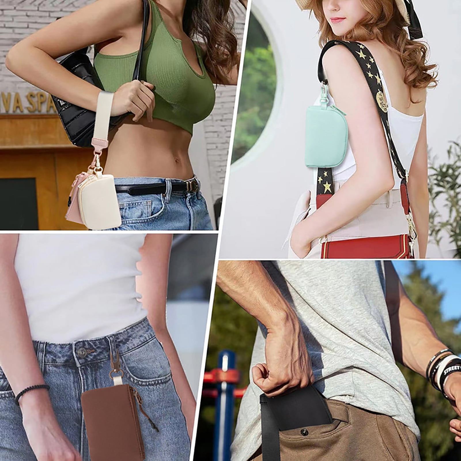 3/2/1PCS Keychain Wallet Mini Zip Around Wristlet Wallets For Women Detachable Dual Pouch Wristlet Portable Coin Purse Small Wallets For Travel Sports Outdoors Blue - Image 5
