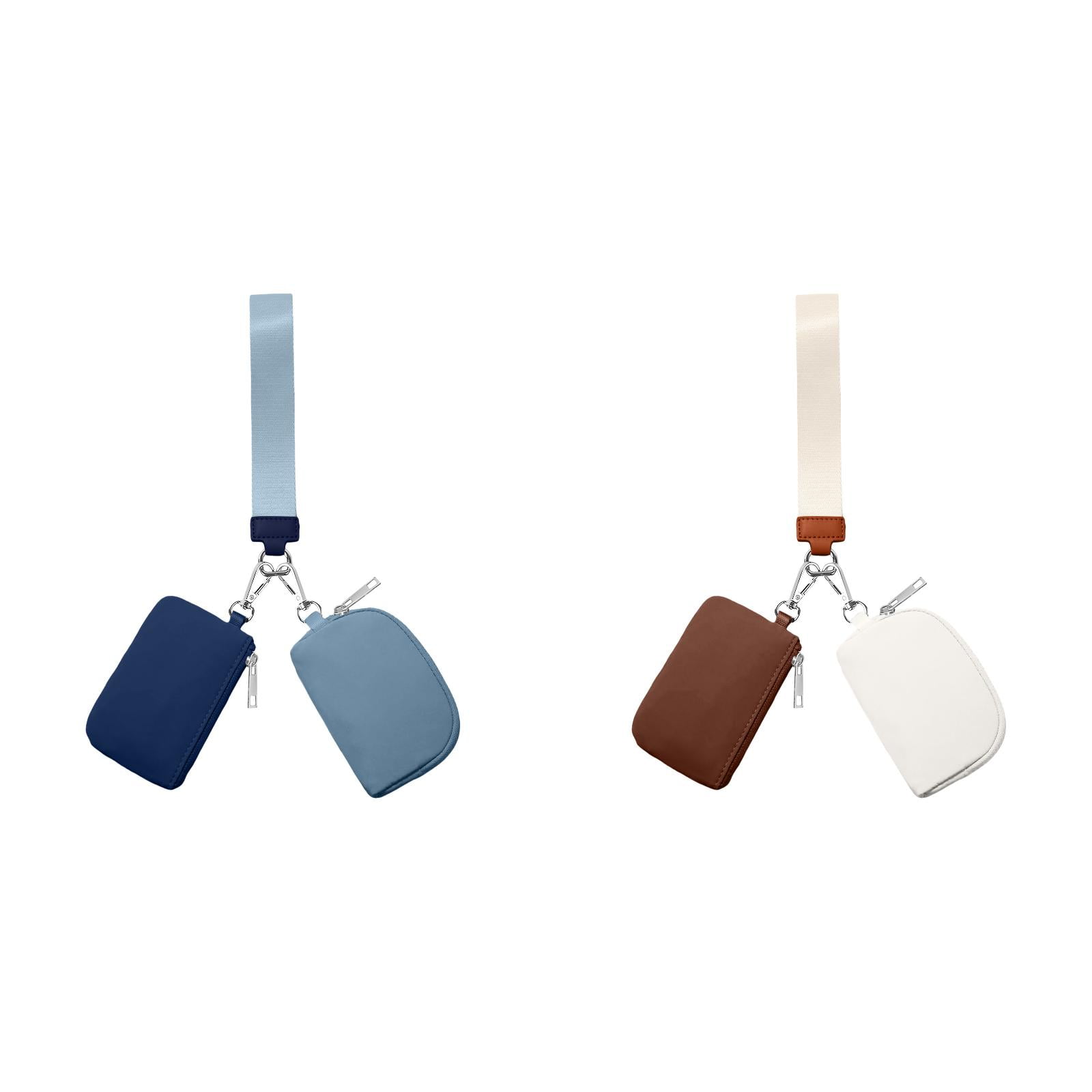 3/2/1PCS Keychain Wallet Mini Zip Around Wristlet Wallets For Women Detachable Dual Pouch Wristlet Portable Coin Purse Small Wallets For Travel Sports Outdoors Blue 1PCS & Brown 1PCS - Image 1