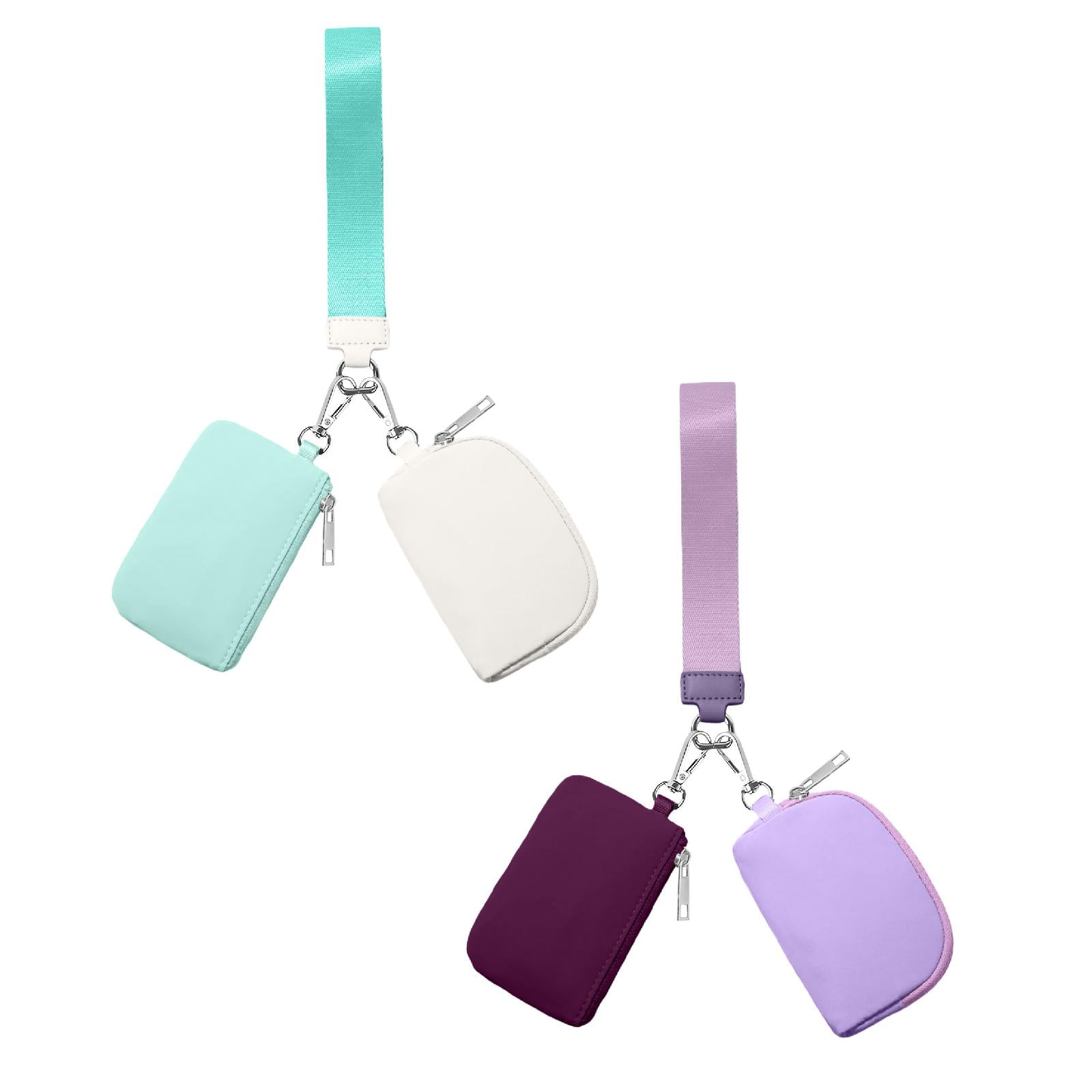 3/2/1PCS Keychain Wallet Mini Zip Around Wristlet Wallets For Women Detachable Dual Pouch Wristlet Portable Coin Purse Small Wallets For Travel Sports Outdoors G-Purple 1PCS & Mint Green 1PCS - Image 1