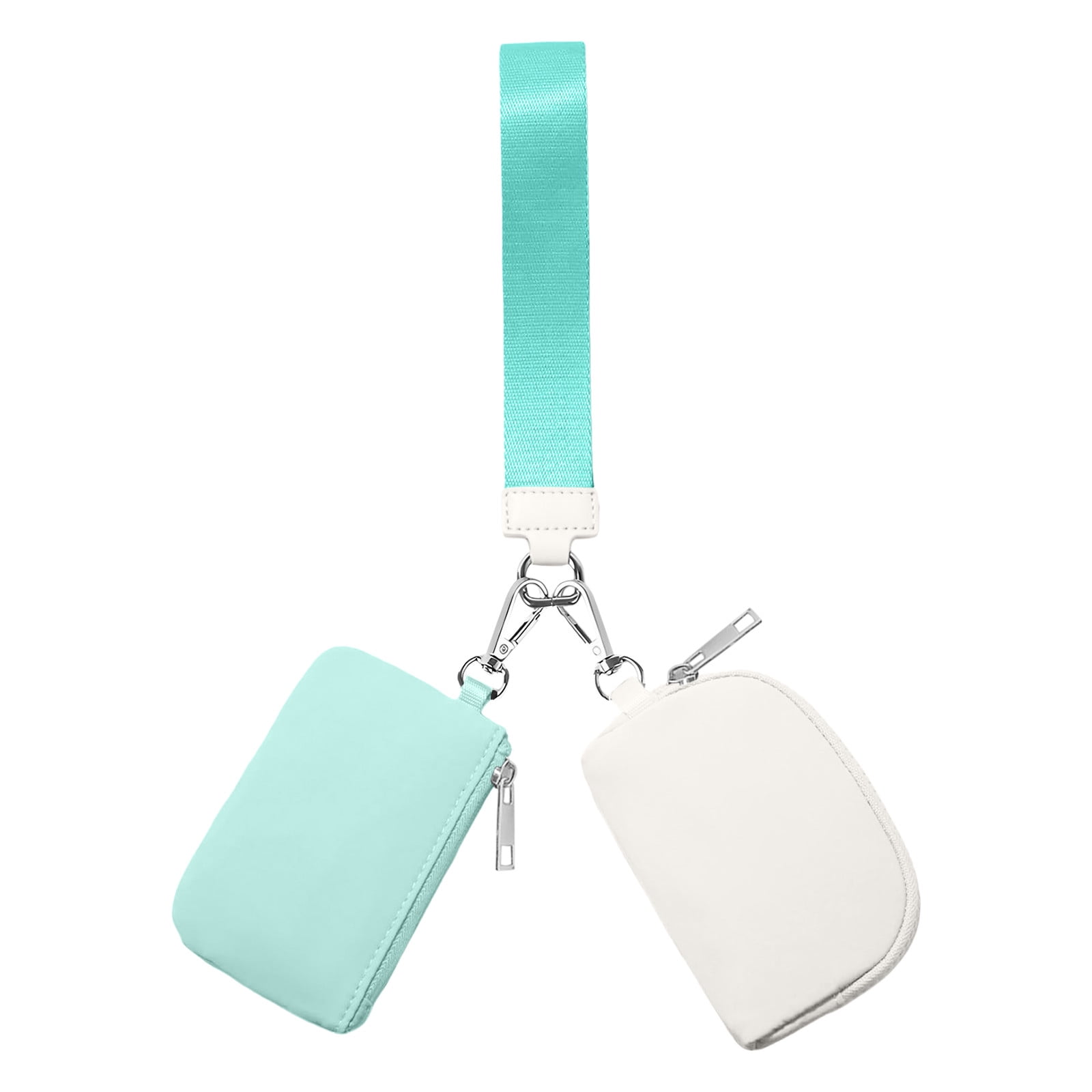 3/2/1PCS Keychain Wallet Mini Zip Around Wristlet Wallets For Women Detachable Dual Pouch Wristlet Portable Coin Purse Small Wallets For Travel Sports Outdoors Mint Green - Image 1