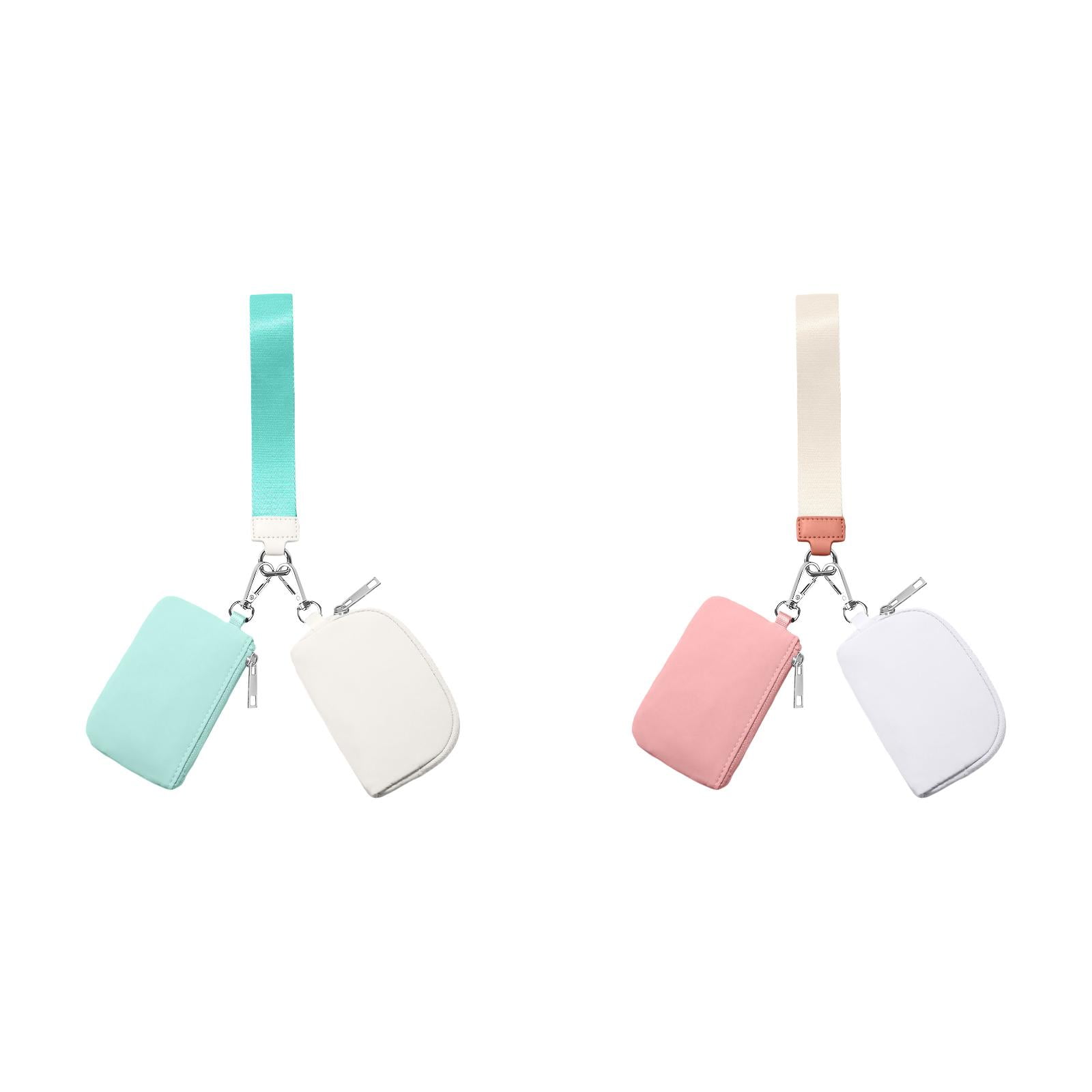 3/2/1PCS Keychain Wallet Mini Zip Around Wristlet Wallets For Women Detachable Dual Pouch Wristlet Portable Coin Purse Small Wallets For Travel Sports Outdoors Pink 1PCS & Mint Green 1PCS - Image 1