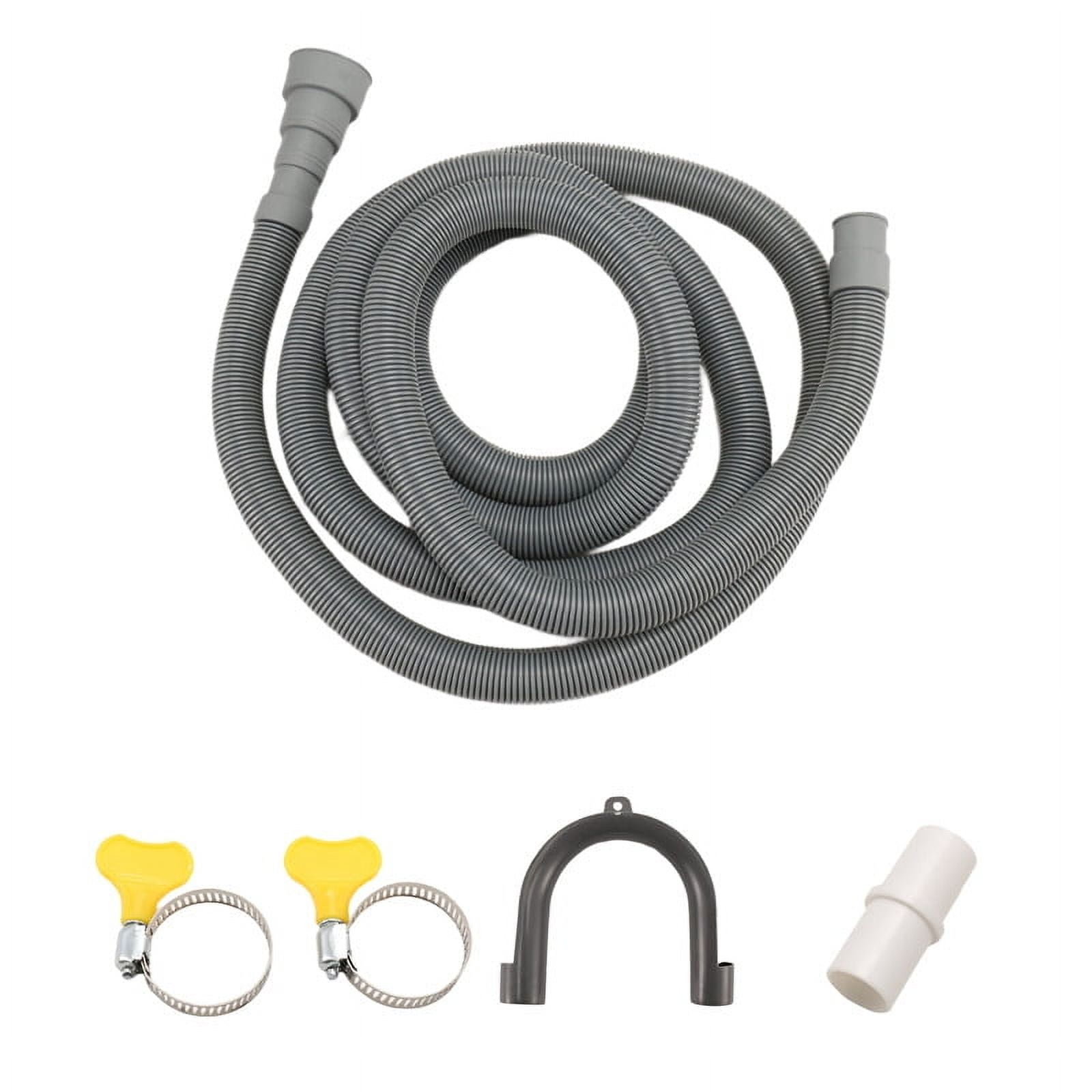 Drain Hose Extension Set Universal Washing Machine 10Ft, Include Bracket Connector and Clamps Hoses - Image 1