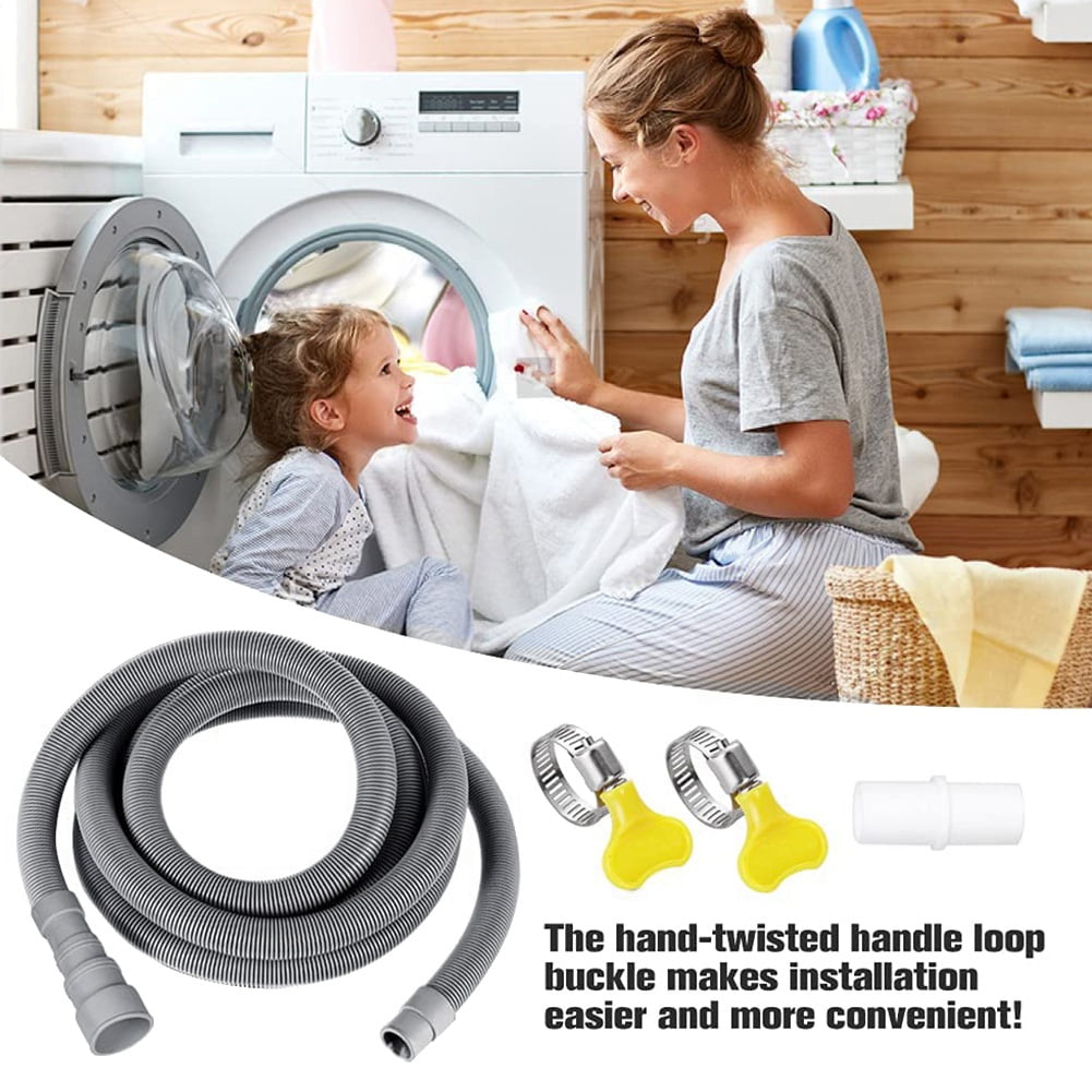 Drain Hose Extension Set Universal Washing Machine 10Ft, Include Bracket Connector and Clamps Hoses - Image 4