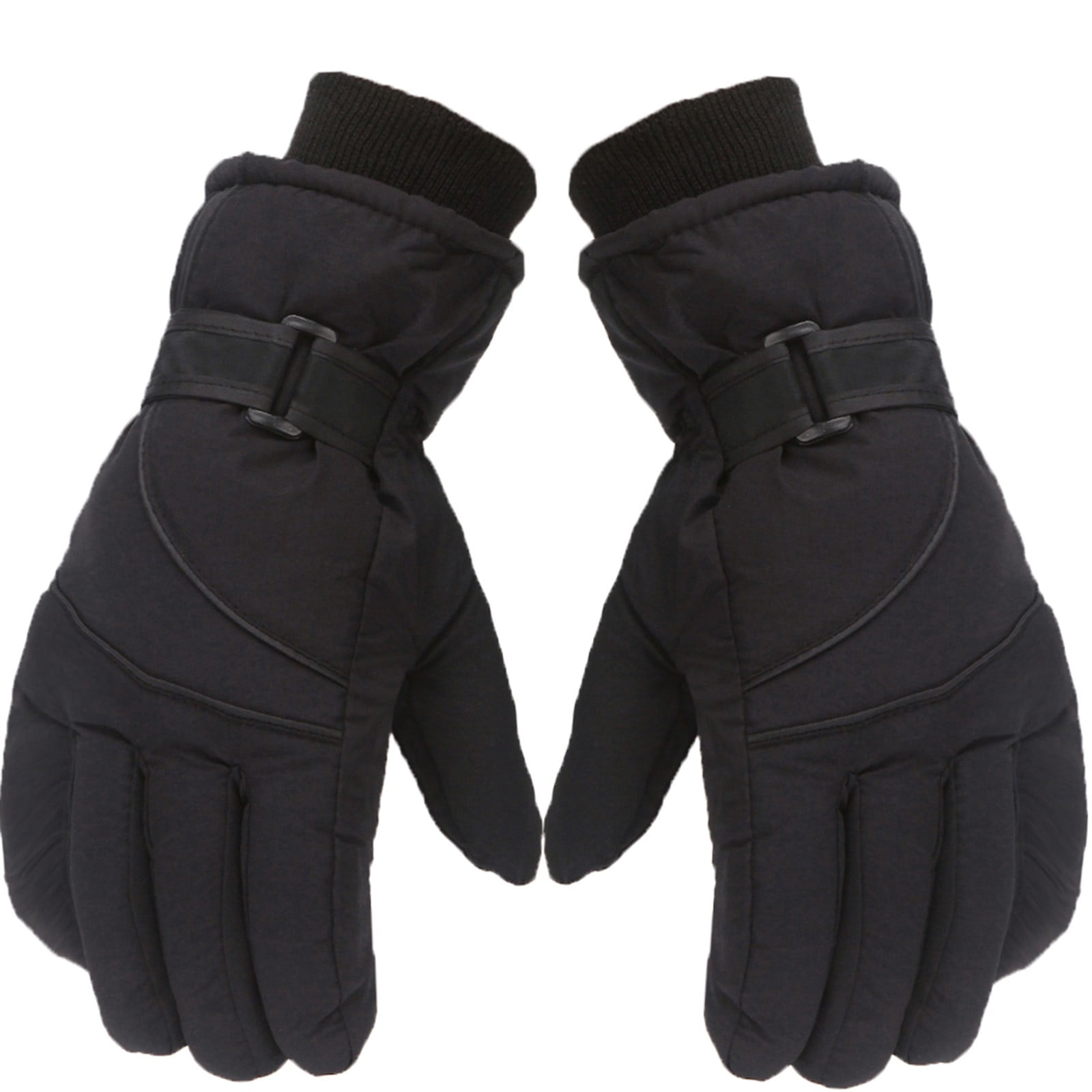 IDALL Ski Gloves Waterproof Gloves Winter Outdoor Men And Women Snow Skating Snowboarding Windproof Warm Ski Gloves Snow Gloves Winter Gloves W-Blue One Size Black - Image 1