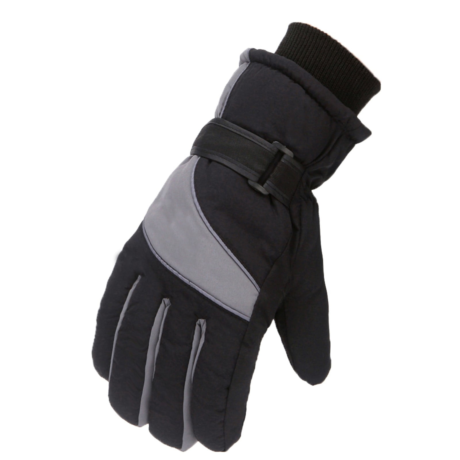 IDALL Ski Gloves Waterproof Gloves Winter Outdoor Men And Women Snow Skating Snowboarding Windproof Warm Ski Gloves Snow Gloves Winter Gloves W-Blue One Size Grey - Image 2