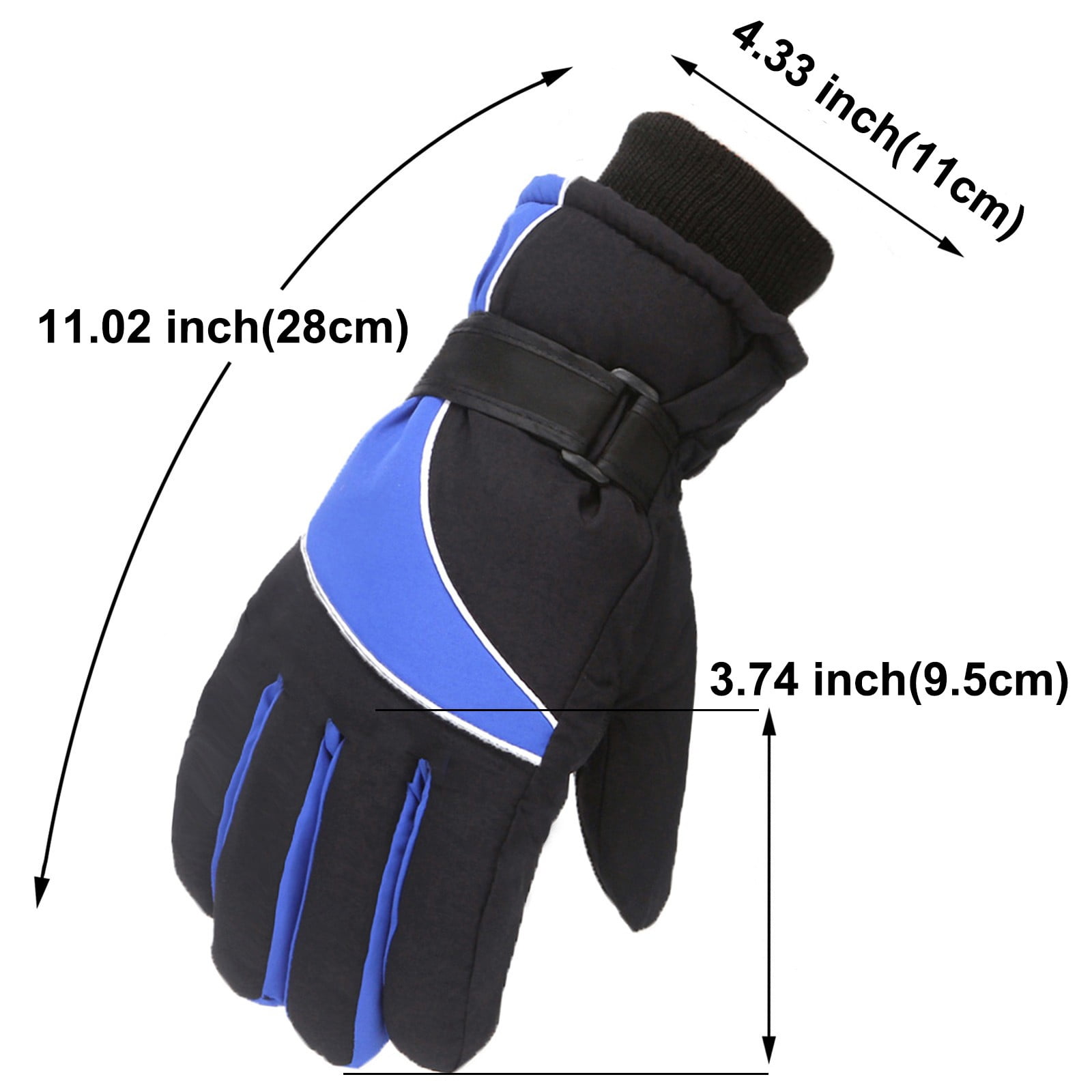 IDALL Ski Gloves Waterproof Gloves Winter Outdoor Men And Women Snow Skating Snowboarding Windproof Warm Ski Gloves Snow Gloves Winter Gloves W-Blue One Size Grey - Image 3