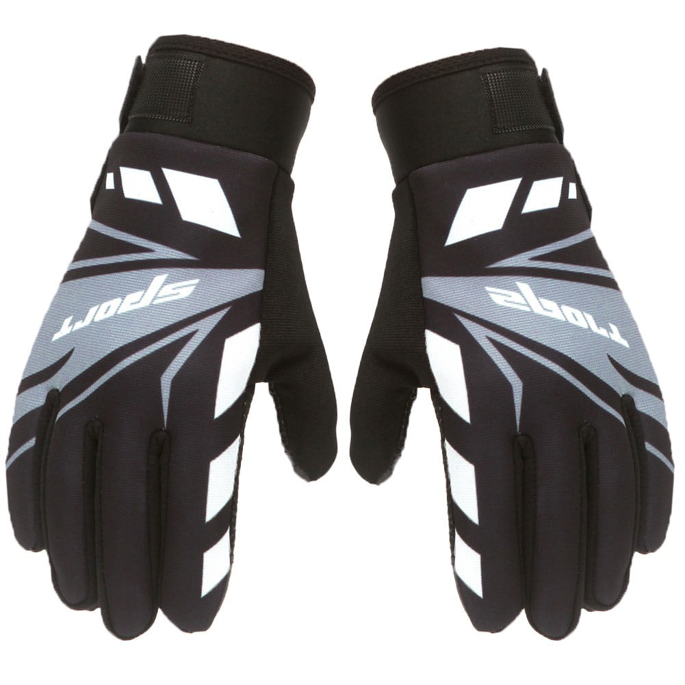IDALL Ski Gloves Waterproof Gloves Winter Outdoor Men And Women Snow Skating Snowboarding Windproof Warm Ski Gloves Snow Gloves Winter Gloves W-Blue One Size W-Black - Image 2
