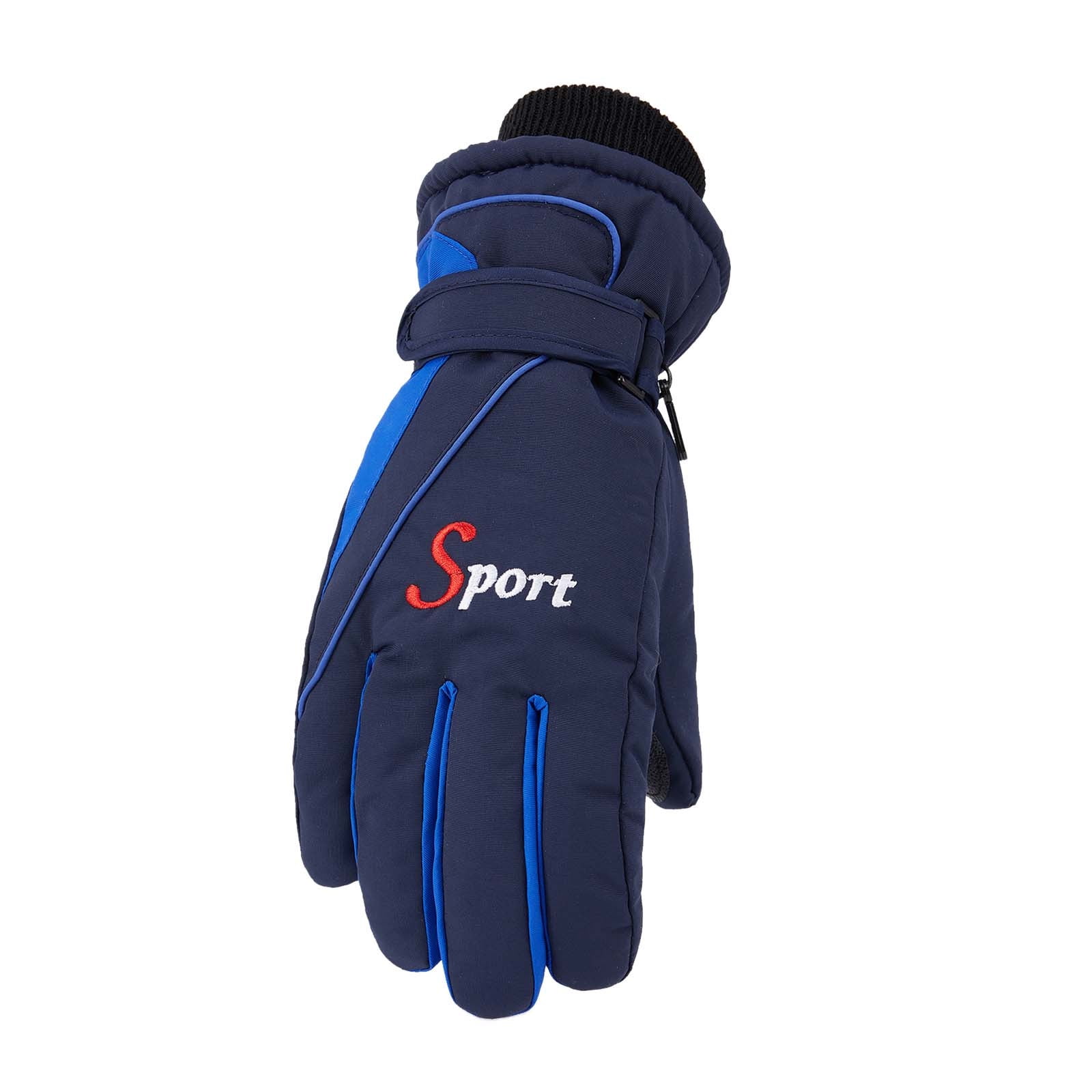 IDALL Ski Gloves Waterproof Gloves Winter Outdoor Men And Women Snow Skating Snowboarding Windproof Warm Ski Gloves Snow Gloves Winter Gloves W-Blue One Size Z-Blue - Image 1