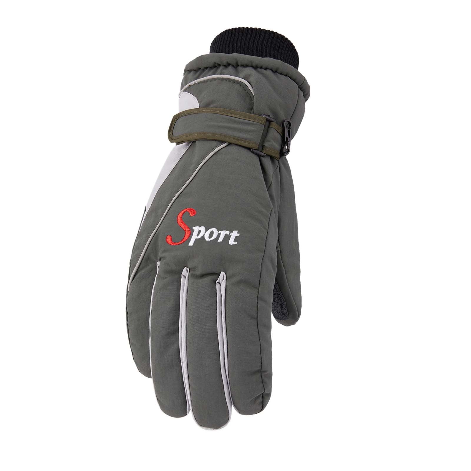IDALL Ski Gloves Waterproof Gloves Winter Outdoor Men And Women Snow Skating Snowboarding Windproof Warm Ski Gloves Snow Gloves Winter Gloves W-Blue One Size Z-Gray - Image 1