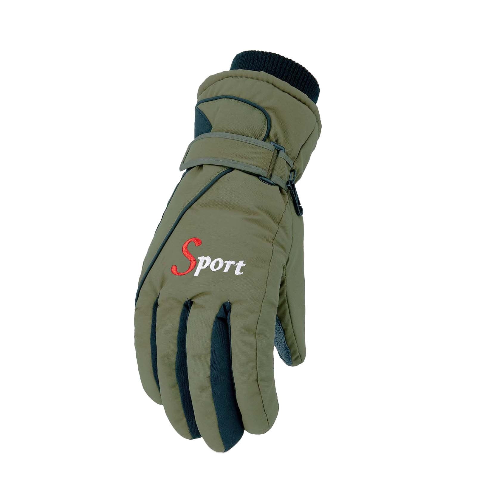 IDALL Ski Gloves Waterproof Gloves Winter Outdoor Men And Women Snow Skating Snowboarding Windproof Warm Ski Gloves Snow Gloves Winter Gloves W-Blue One Size Z-Green 1 - Image 1