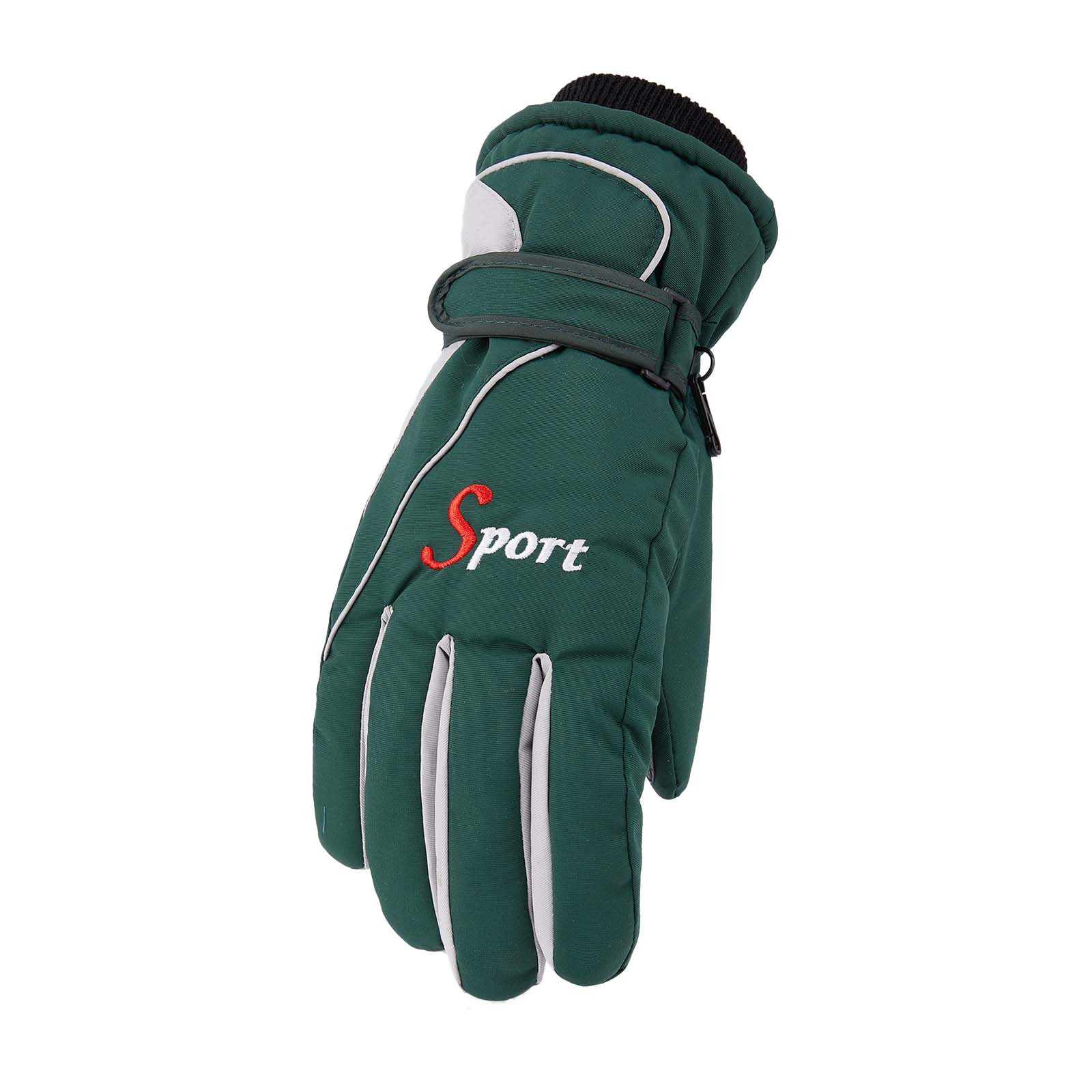 IDALL Ski Gloves Waterproof Gloves Winter Outdoor Men And Women Snow Skating Snowboarding Windproof Warm Ski Gloves Snow Gloves Winter Gloves W-Blue One Size Z-Green 2 - Image 1
