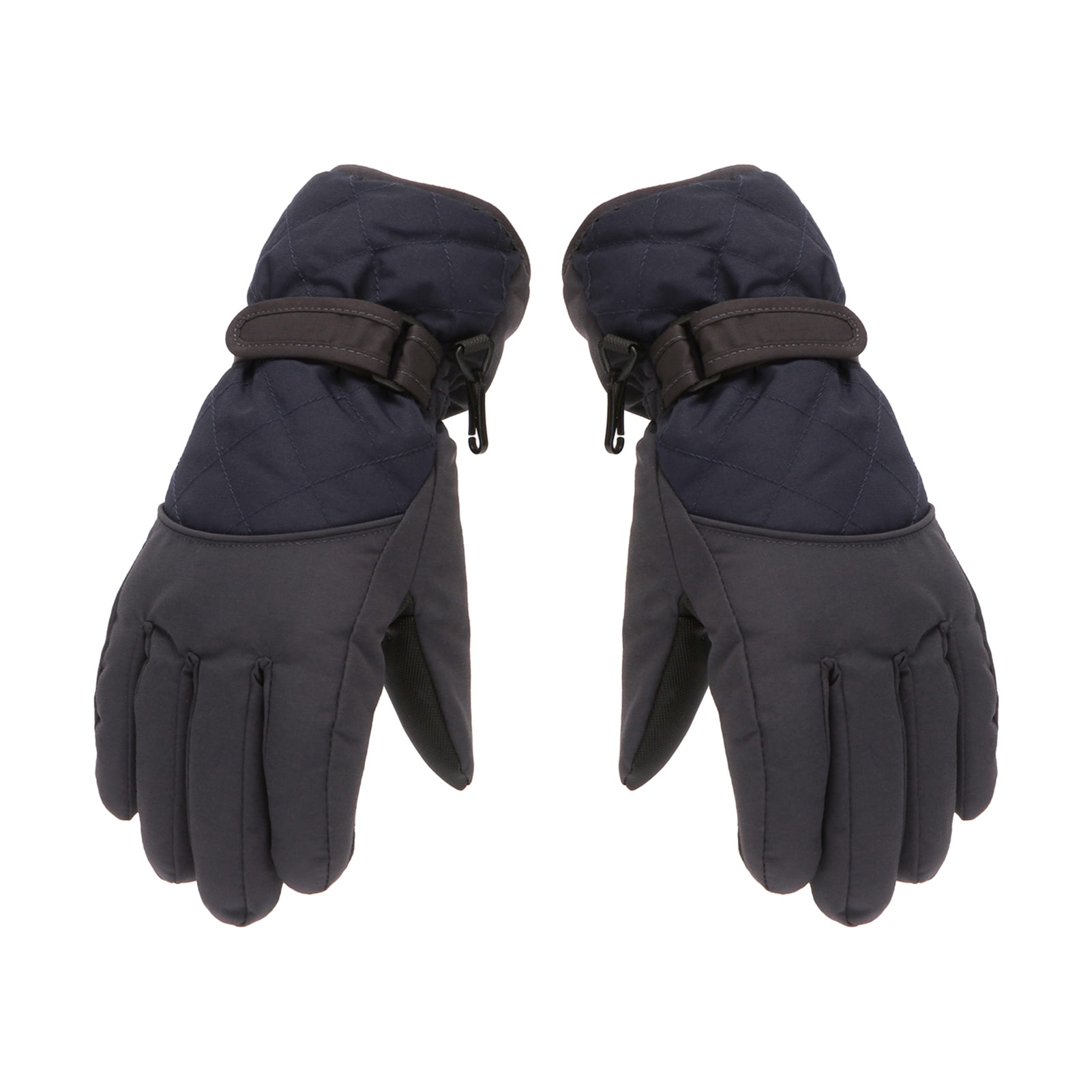 Dengjunhu Kids Winter Gloves - Snow & Ski Waterproof Youth Gloves for Boys & Girls - Insulated for Cold Weather Outdoor Play, Skiing & Snowboarding M Black - Image 2
