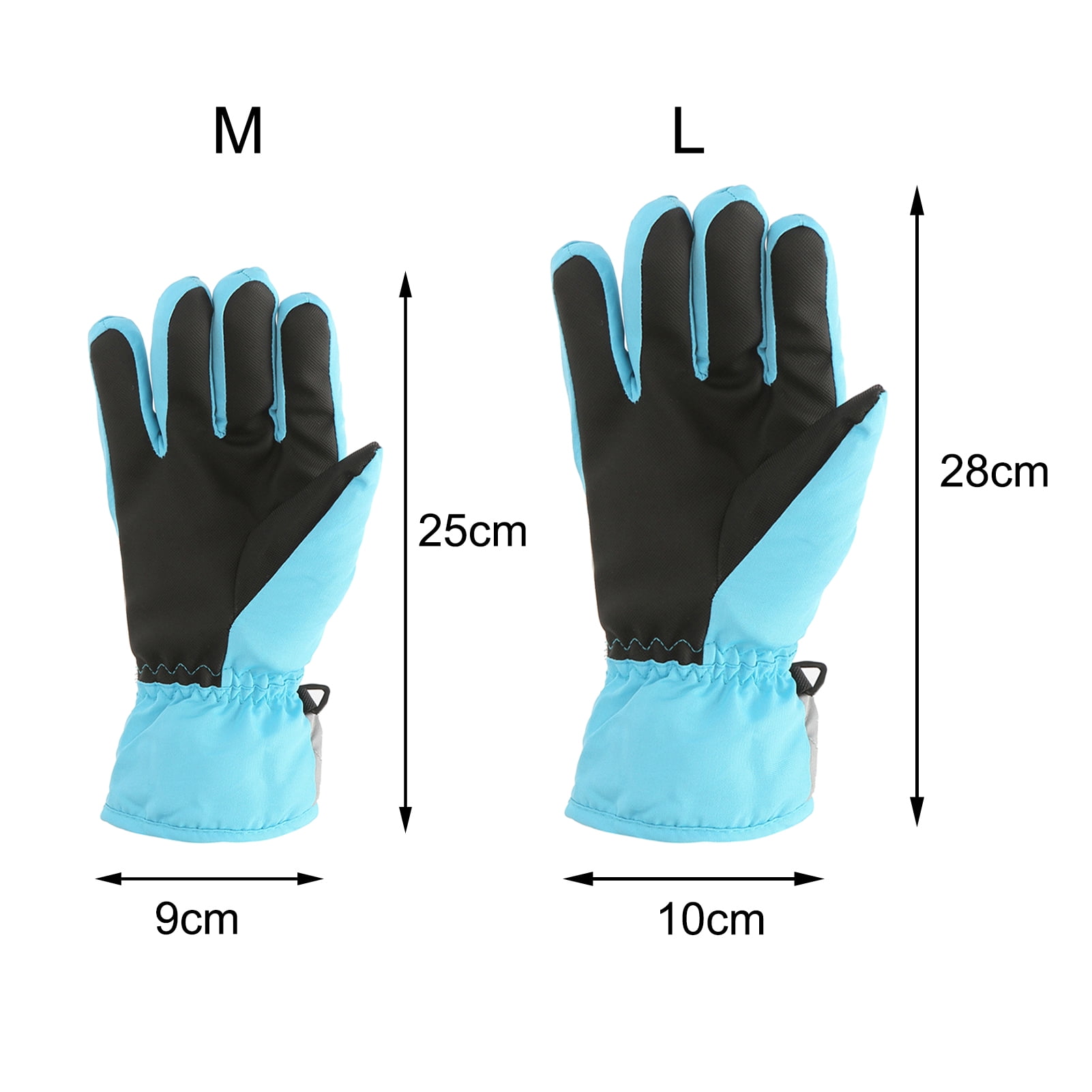 Dengjunhu Kids Winter Gloves - Snow & Ski Waterproof Youth Gloves for Boys & Girls - Insulated for Cold Weather Outdoor Play, Skiing & Snowboarding L Blue - Image 5