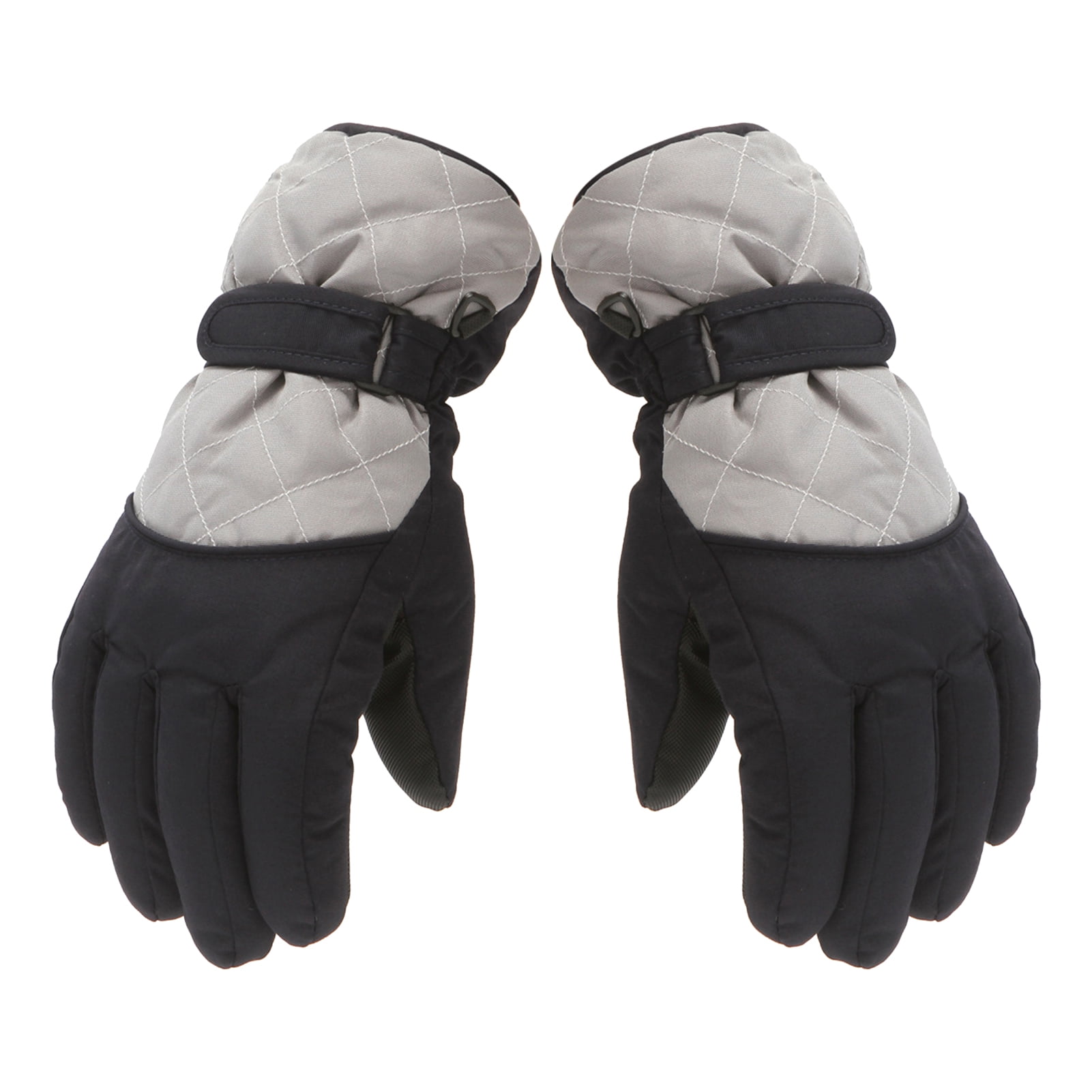 Dengjunhu Kids Winter Gloves - Snow & Ski Waterproof Youth Gloves for Boys & Girls - Insulated for Cold Weather Outdoor Play, Skiing & Snowboarding M Grey - Image 2